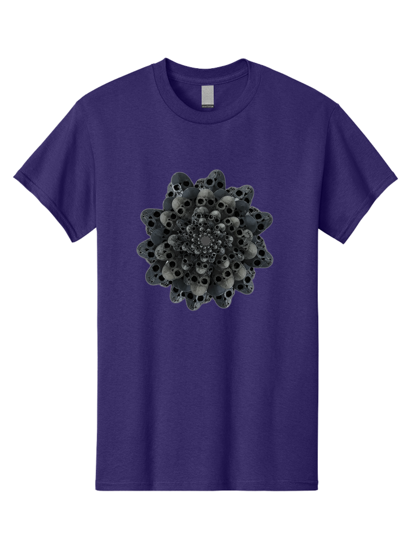 Skull-Cluster-1 Men'S Graphic Tee, 100% Cotton, Comfortable Casual Summer Wear, Machine Washable, Skull Flower, Human Skulls, Floral Arrangement, Dark Art, Gothic Decor, Skulls, Eerie Art, Dark Floral Design, Macabre Bad581 10