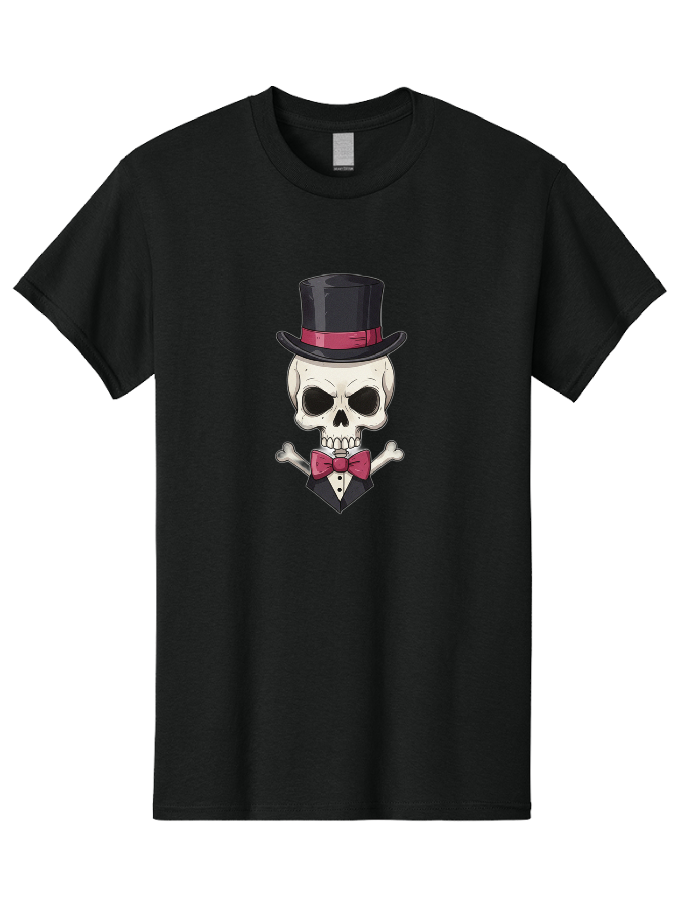 Skull-In-Top-Hat Men'S Graphic Tee, 100% Cotton, Comfortable Casual Summer Wear, Machine Washable, Skull, Crossbones, Top Hat, Bow Tie, Tuxedo, Formal Attire, Spooky, Halloween, Gothic Style, Dark Elegance, Macabre Charm Bad593 14