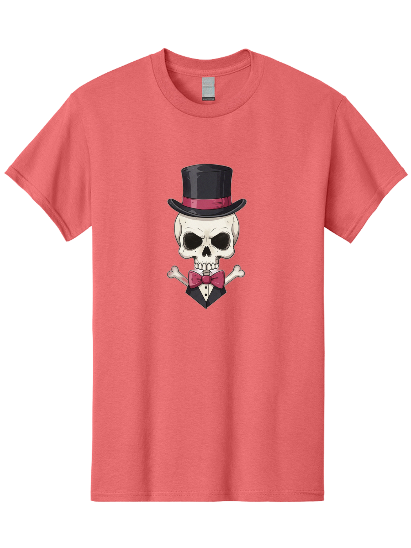 Skull-In-Top-Hat Men'S Graphic Tee, 100% Cotton, Comfortable Casual Summer Wear, Machine Washable, Skull, Crossbones, Top Hat, Bow Tie, Tuxedo, Formal Attire, Spooky, Halloween, Gothic Style, Dark Elegance, Macabre Charm Bad593 11