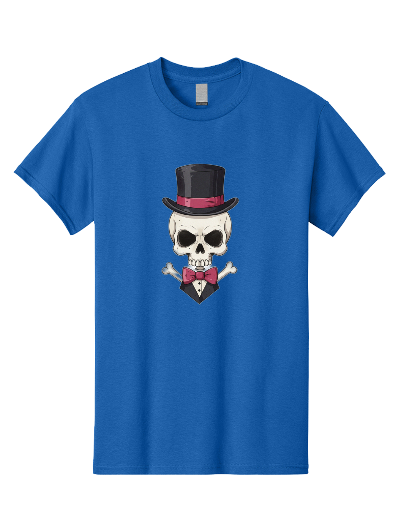 Skull-In-Top-Hat Men'S Graphic Tee, 100% Cotton, Comfortable Casual Summer Wear, Machine Washable, Skull, Crossbones, Top Hat, Bow Tie, Tuxedo, Formal Attire, Spooky, Halloween, Gothic Style, Dark Elegance, Macabre Charm Bad593 8