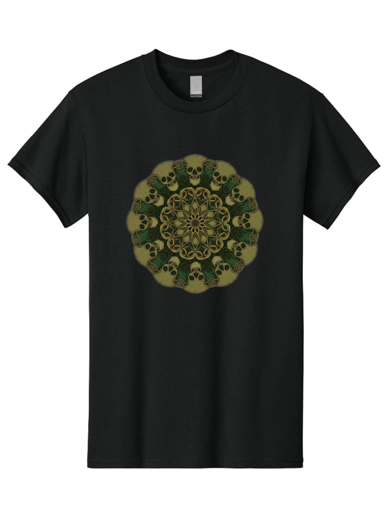 Skull-Mandala-1 Men'S Graphic Tee, 100% Cotton, Comfortable Casual Summer Wear, Machine Washable, Skull Mandala, Intricate Design, Mystic Symbols, Gothic Art, Skulls, Mandala Pattern, Mystical Imagery, Symbolic Art, Dark Mysticism Bad595 11