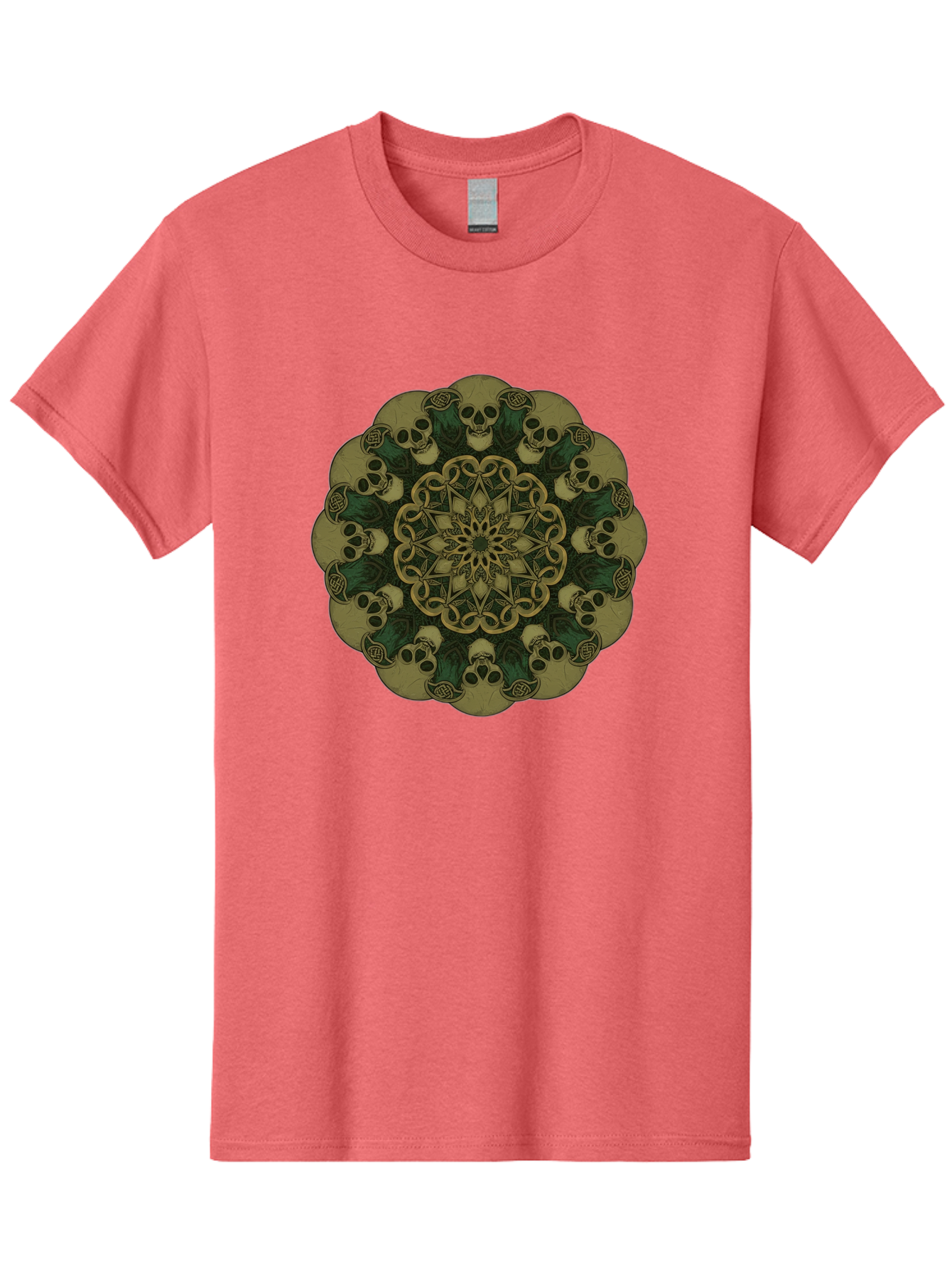 Skull-Mandala-1 Men'S Graphic Tee, 100% Cotton, Comfortable Casual Summer Wear, Machine Washable, Skull Mandala, Intricate Design, Mystic Symbols, Gothic Art, Skulls, Mandala Pattern, Mystical Imagery, Symbolic Art, Dark Mysticism Bad595 6
