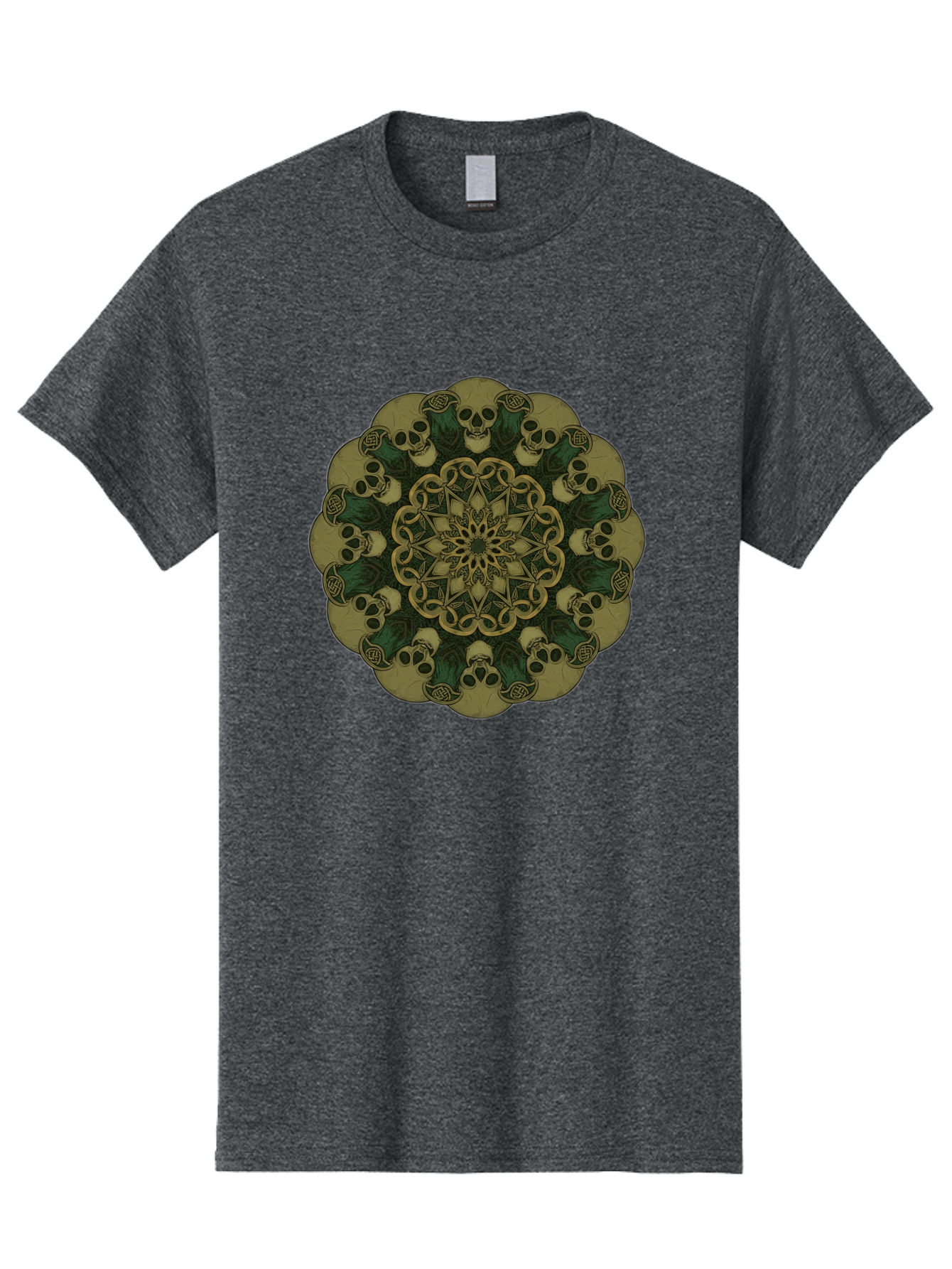 Skull-Mandala-1 Men'S Graphic Tee, 100% Cotton, Comfortable Casual Summer Wear, Machine Washable, Skull Mandala, Intricate Design, Mystic Symbols, Gothic Art, Skulls, Mandala Pattern, Mystical Imagery, Symbolic Art, Dark Mysticism Bad595 9