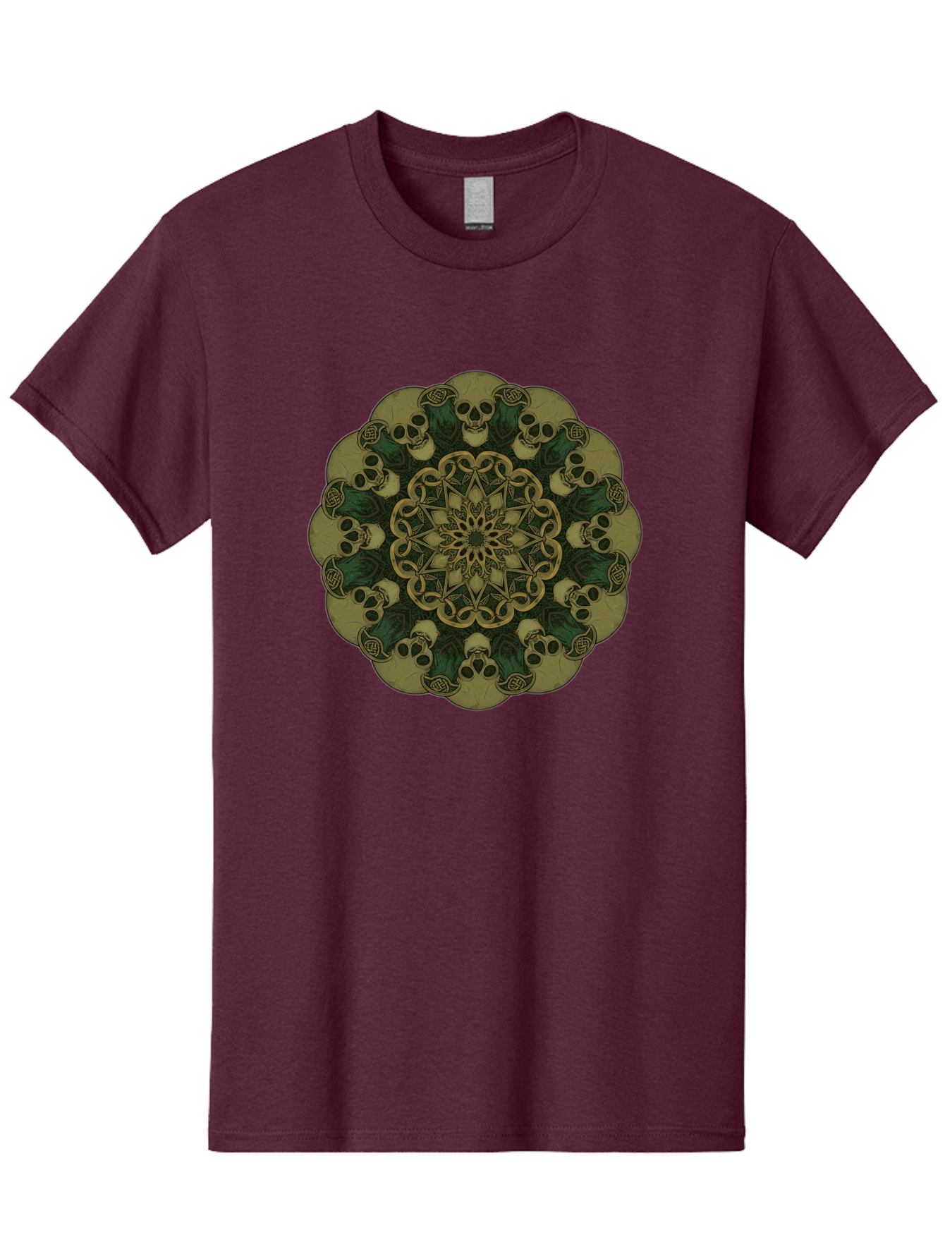 Skull-Mandala-1 Men'S Graphic Tee, 100% Cotton, Comfortable Casual Summer Wear, Machine Washable, Skull Mandala, Intricate Design, Mystic Symbols, Gothic Art, Skulls, Mandala Pattern, Mystical Imagery, Symbolic Art, Dark Mysticism Bad595 10