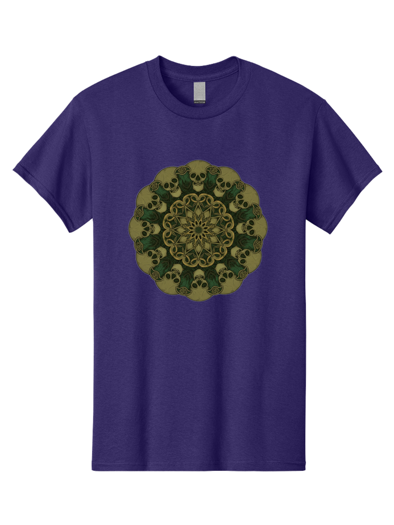 Skull-Mandala-1 Men'S Graphic Tee, 100% Cotton, Comfortable Casual Summer Wear, Machine Washable, Skull Mandala, Intricate Design, Mystic Symbols, Gothic Art, Skulls, Mandala Pattern, Mystical Imagery, Symbolic Art, Dark Mysticism Bad595 15