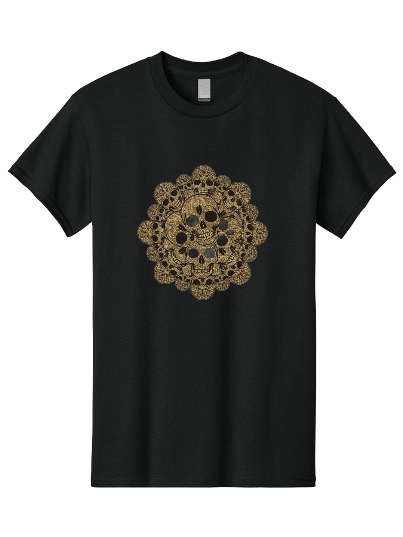Skull-Mandala-4 Men'S Graphic Tee, 100% Cotton, Comfortable Casual Summer Wear, Machine Washable, Sugar Skulls, Floral Skull Design, Intricate Patterns, Day Of The Dead, Mexican Culture, Symbolic Art, Ornate Skulls Bad598 6