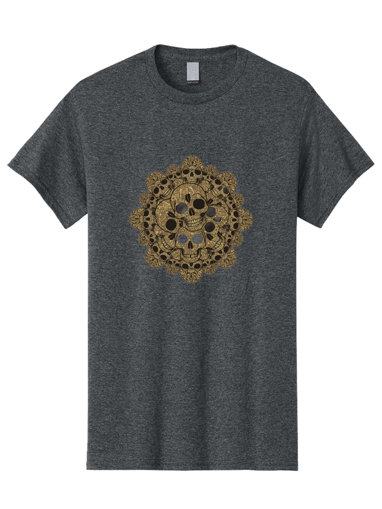 Skull-Mandala-4 Men'S Graphic Tee, 100% Cotton, Comfortable Casual Summer Wear, Machine Washable, Sugar Skulls, Floral Skull Design, Intricate Patterns, Day Of The Dead, Mexican Culture, Symbolic Art, Ornate Skulls Bad598 13