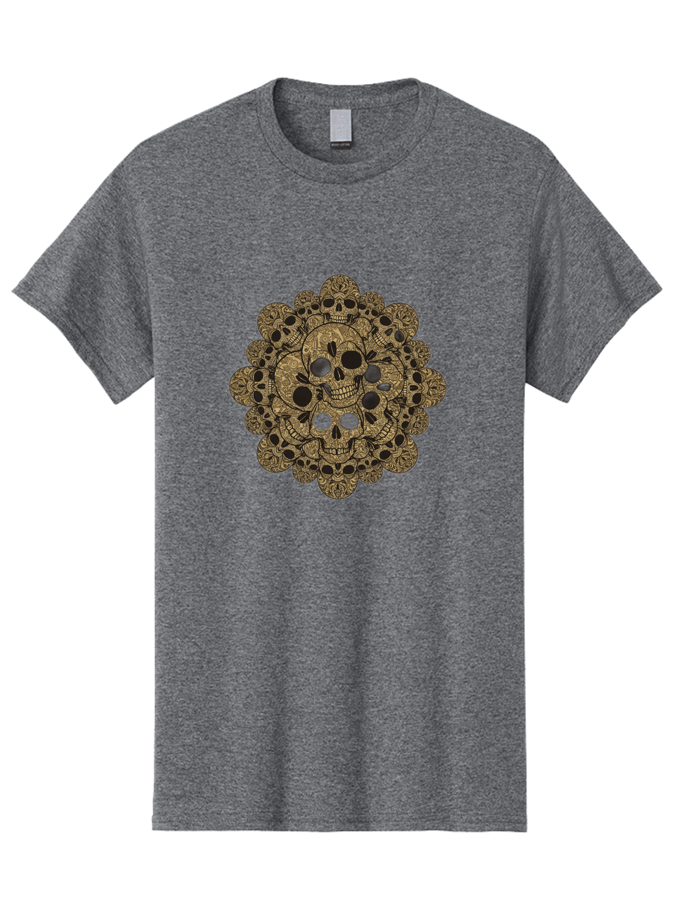 Skull-Mandala-4 Men'S Graphic Tee, 100% Cotton, Comfortable Casual Summer Wear, Machine Washable, Sugar Skulls, Floral Skull Design, Intricate Patterns, Day Of The Dead, Mexican Culture, Symbolic Art, Ornate Skulls Bad598 9