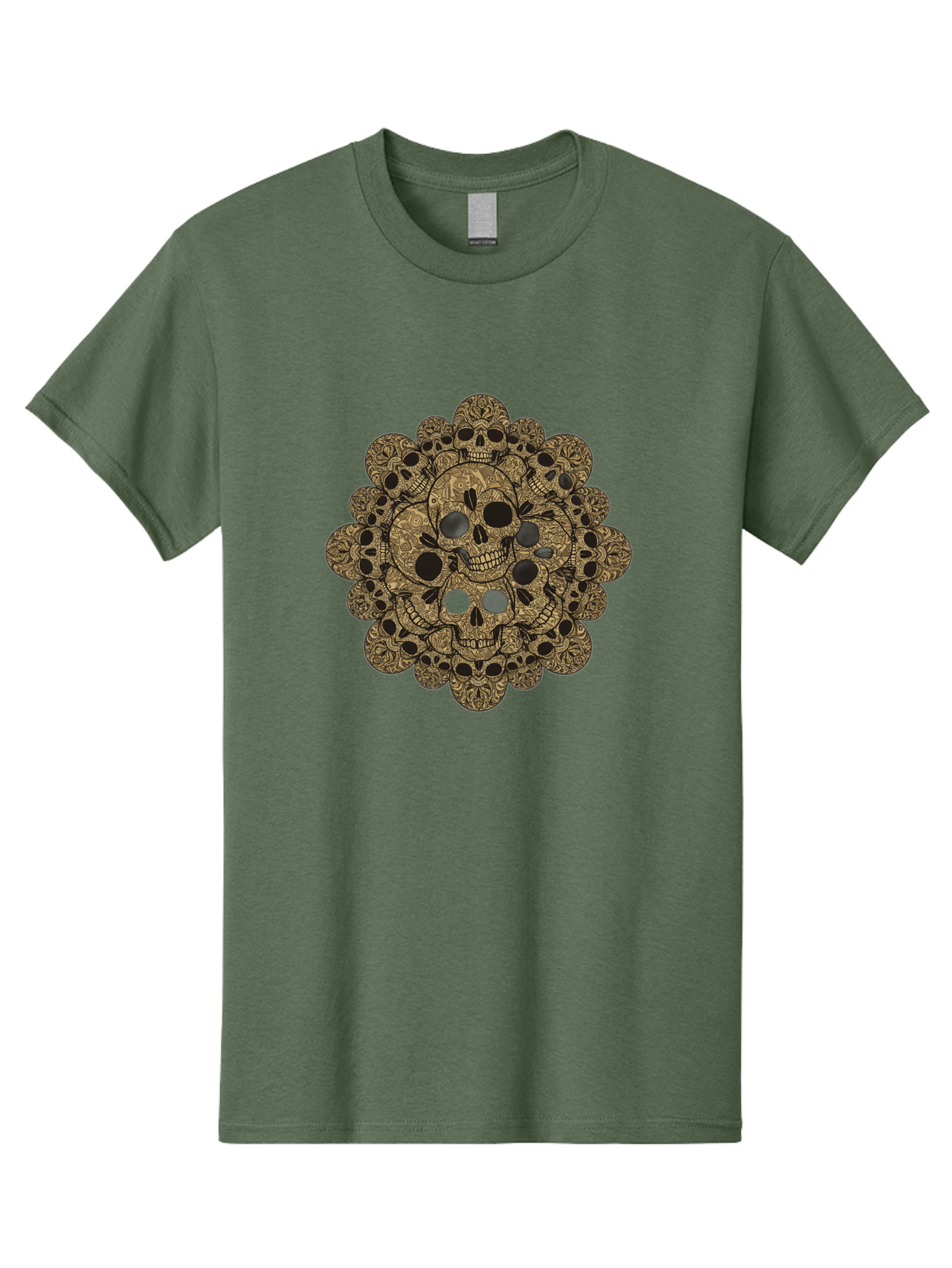 Skull-Mandala-4 Men'S Graphic Tee, 100% Cotton, Comfortable Casual Summer Wear, Machine Washable, Sugar Skulls, Floral Skull Design, Intricate Patterns, Day Of The Dead, Mexican Culture, Symbolic Art, Ornate Skulls Bad598 14