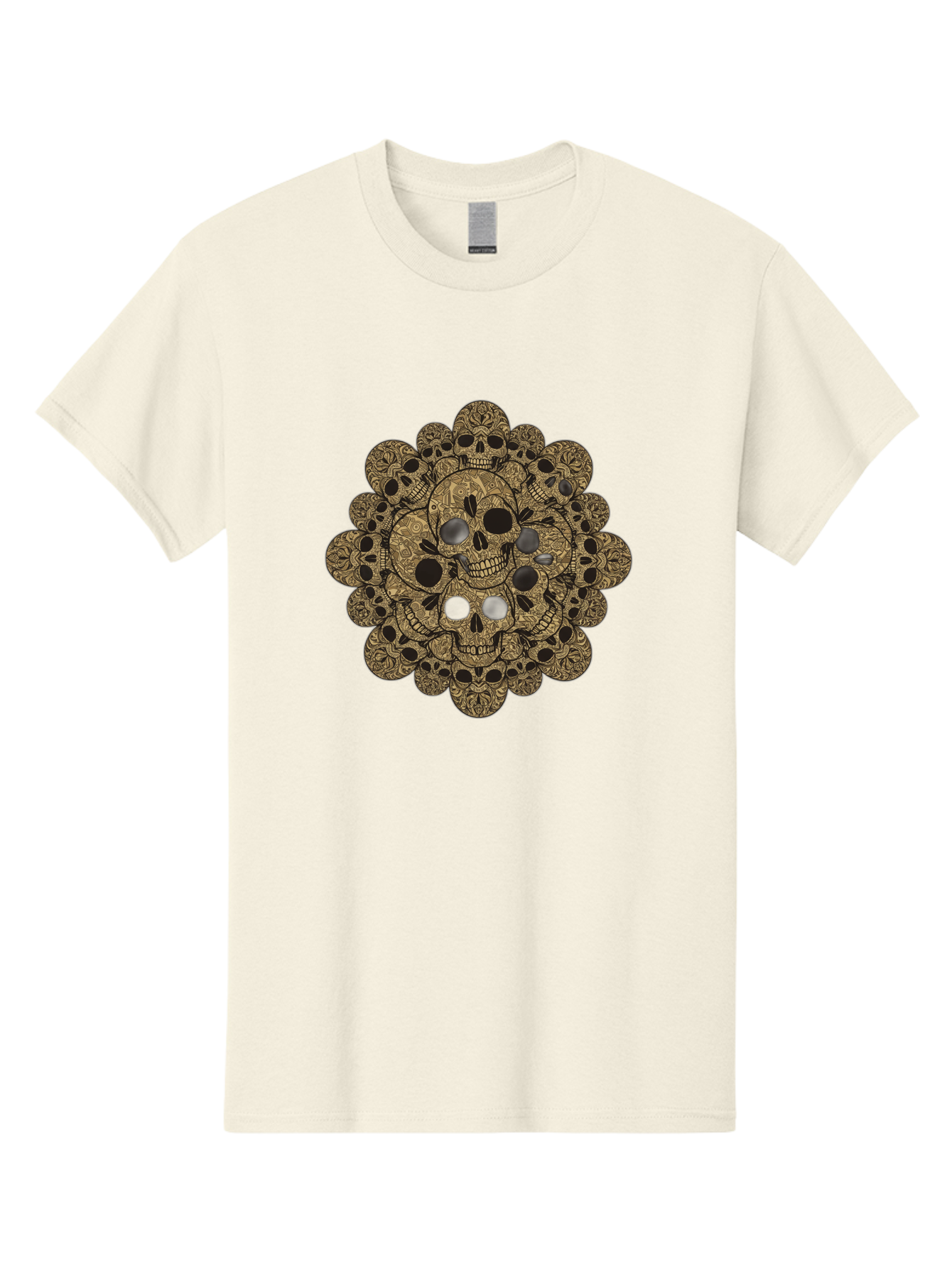 Skull-Mandala-4 Men'S Graphic Tee, 100% Cotton, Comfortable Casual Summer Wear, Machine Washable, Sugar Skulls, Floral Skull Design, Intricate Patterns, Day Of The Dead, Mexican Culture, Symbolic Art, Ornate Skulls Bad598 7
