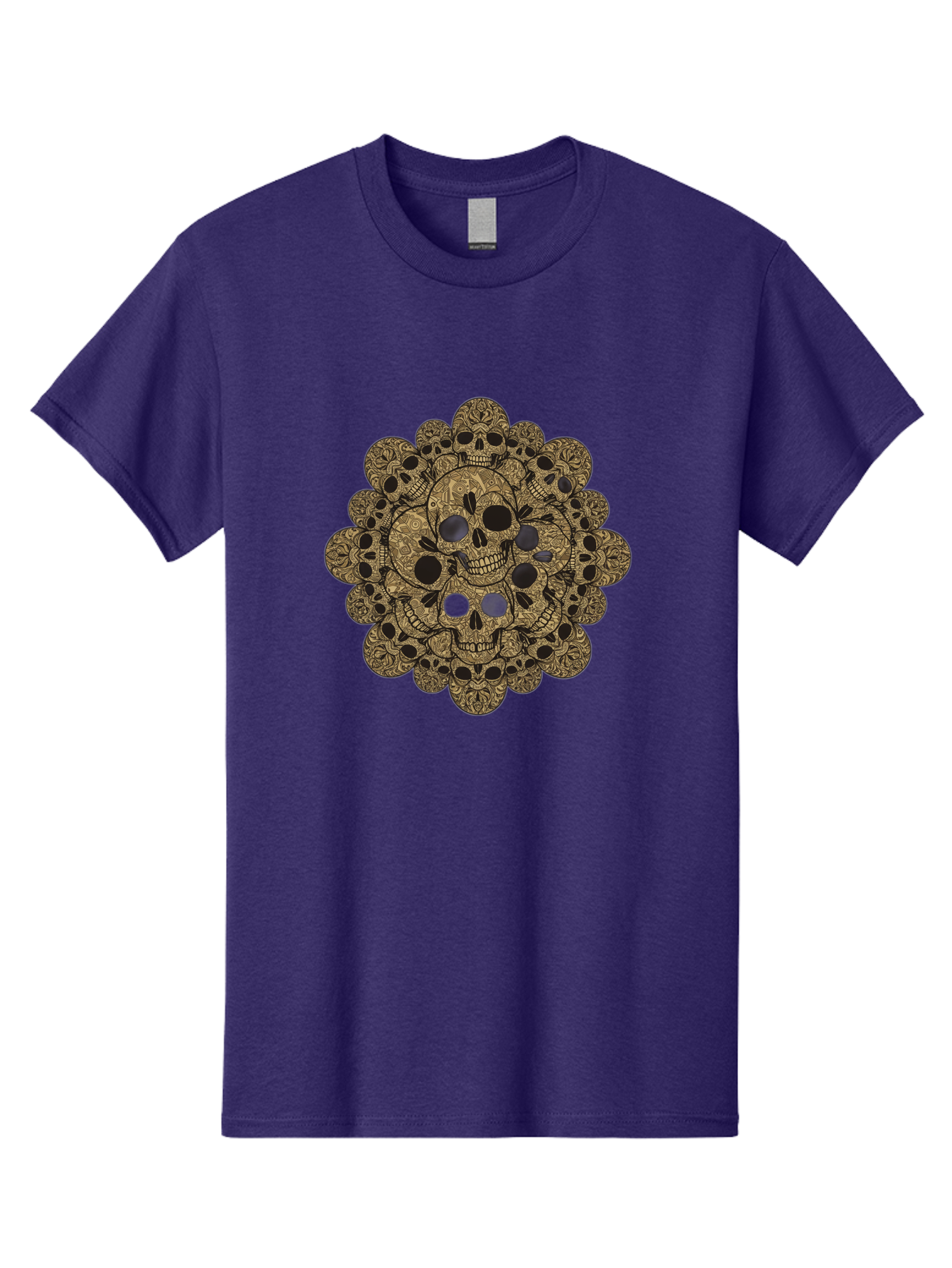Skull-Mandala-4 Men'S Graphic Tee, 100% Cotton, Comfortable Casual Summer Wear, Machine Washable, Sugar Skulls, Floral Skull Design, Intricate Patterns, Day Of The Dead, Mexican Culture, Symbolic Art, Ornate Skulls Bad598 3