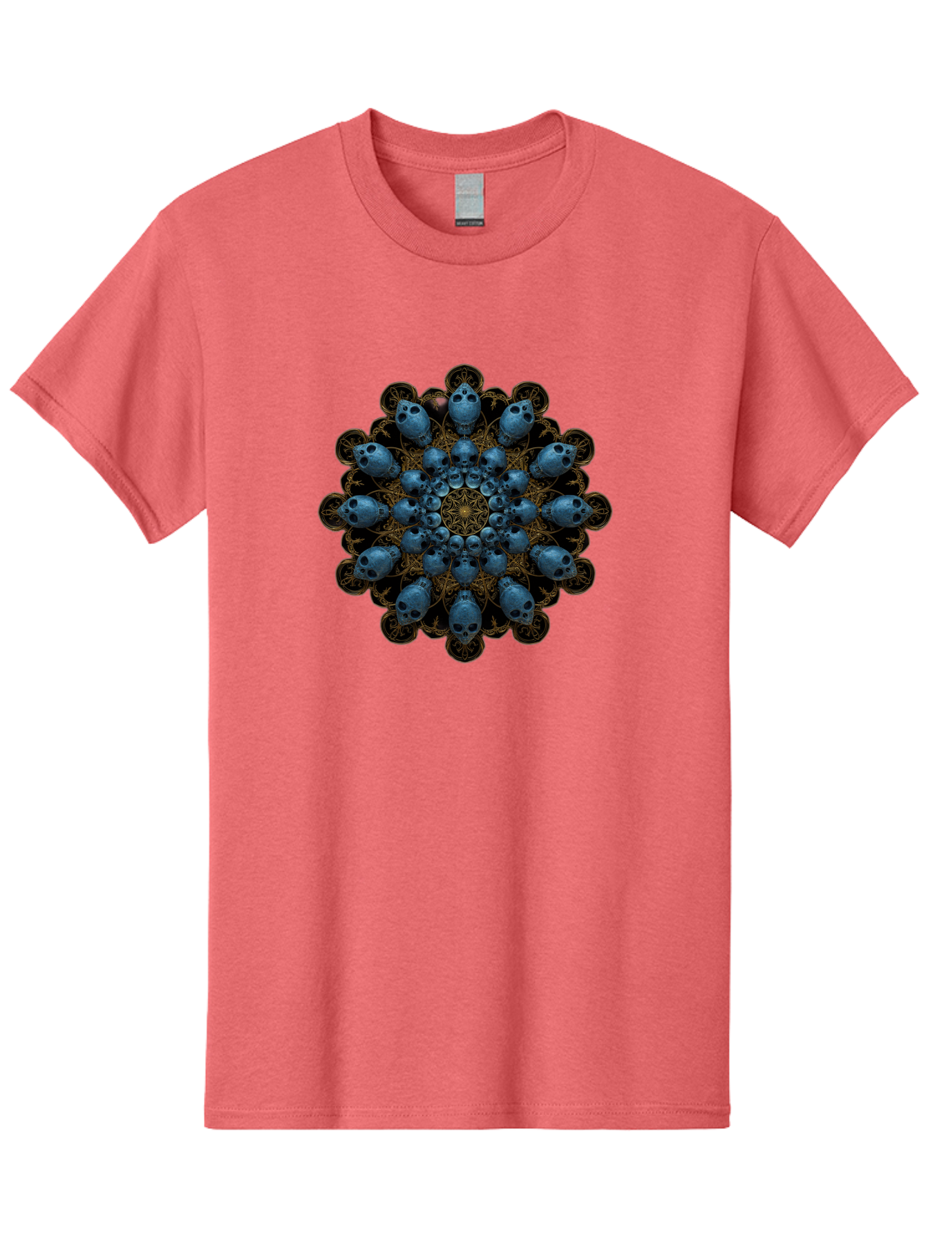 Skull-Mandala-7 Men'S Graphic Tee, 100% Cotton, Comfortable Casual Summer Wear, Machine Washable, Skull Mandala, Symmetrical Design, Intricate Patterns, Gothic Art, Mystical Symbols, Skulls, Mandala Art, Surreal Imagery, Mysterious, Bad601 9