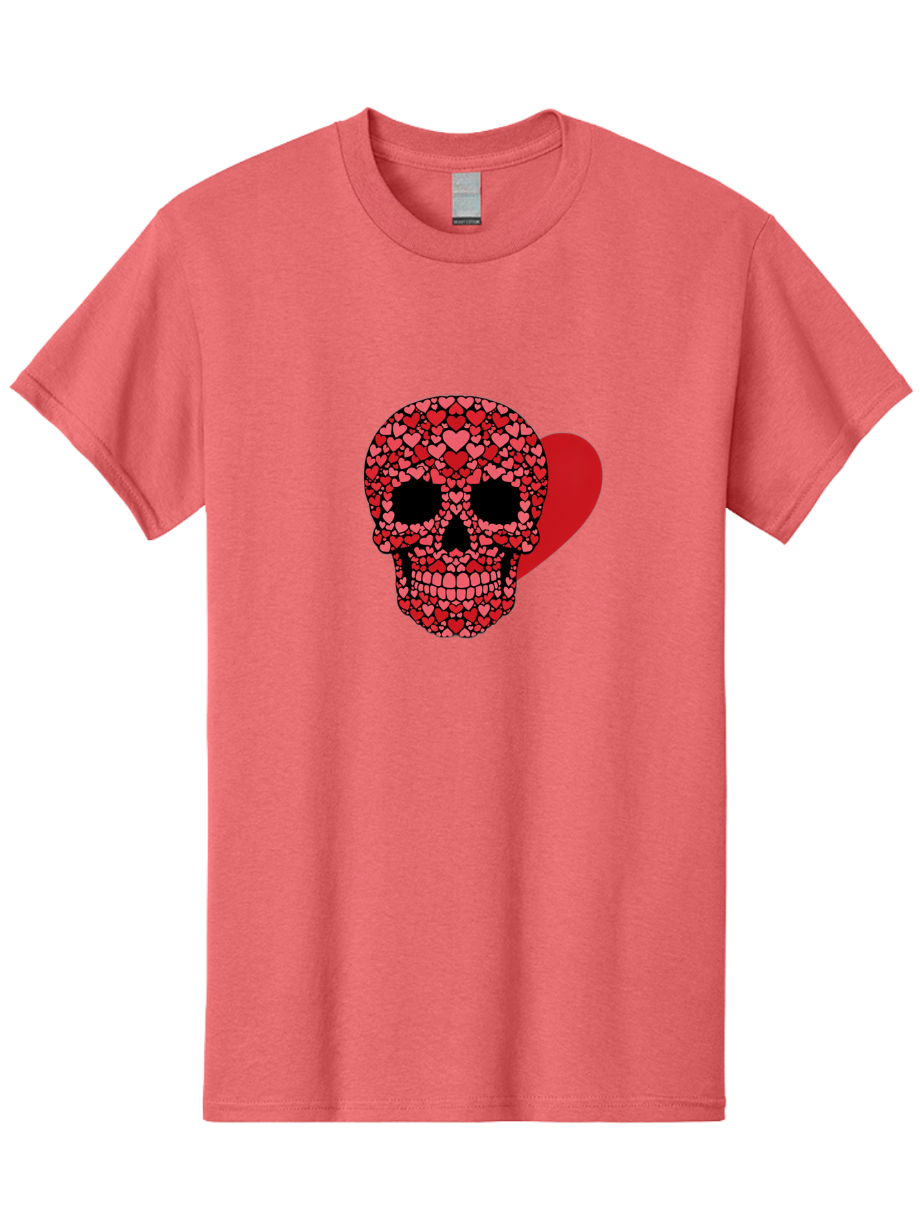 Skull-Of-Hearts Men'S Graphic Tee, 100% Cotton, Comfortable Casual Summer Wear, Machine Washable, Skull With Hearts, Heart-Shaped Skull Design, Sugar Skull Art, Red Hearts, Valentine'S Day Theme, Love Symbol, Heart Pattern, Skull Decoration, Bad603 6