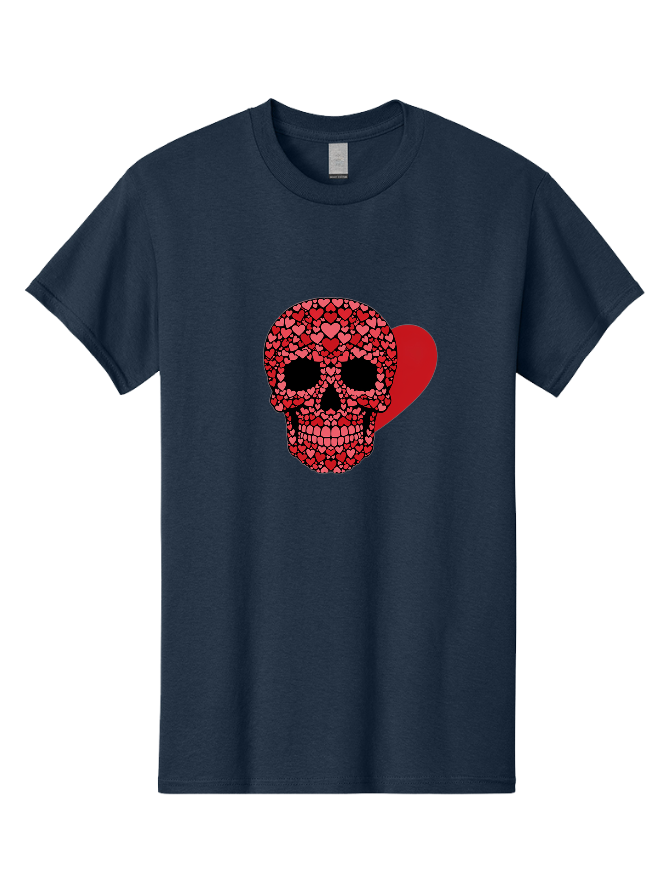 Skull-Of-Hearts Men'S Graphic Tee, 100% Cotton, Comfortable Casual Summer Wear, Machine Washable, Skull With Hearts, Heart-Shaped Skull Design, Sugar Skull Art, Red Hearts, Valentine'S Day Theme, Love Symbol, Heart Pattern, Skull Decoration, Bad603 8