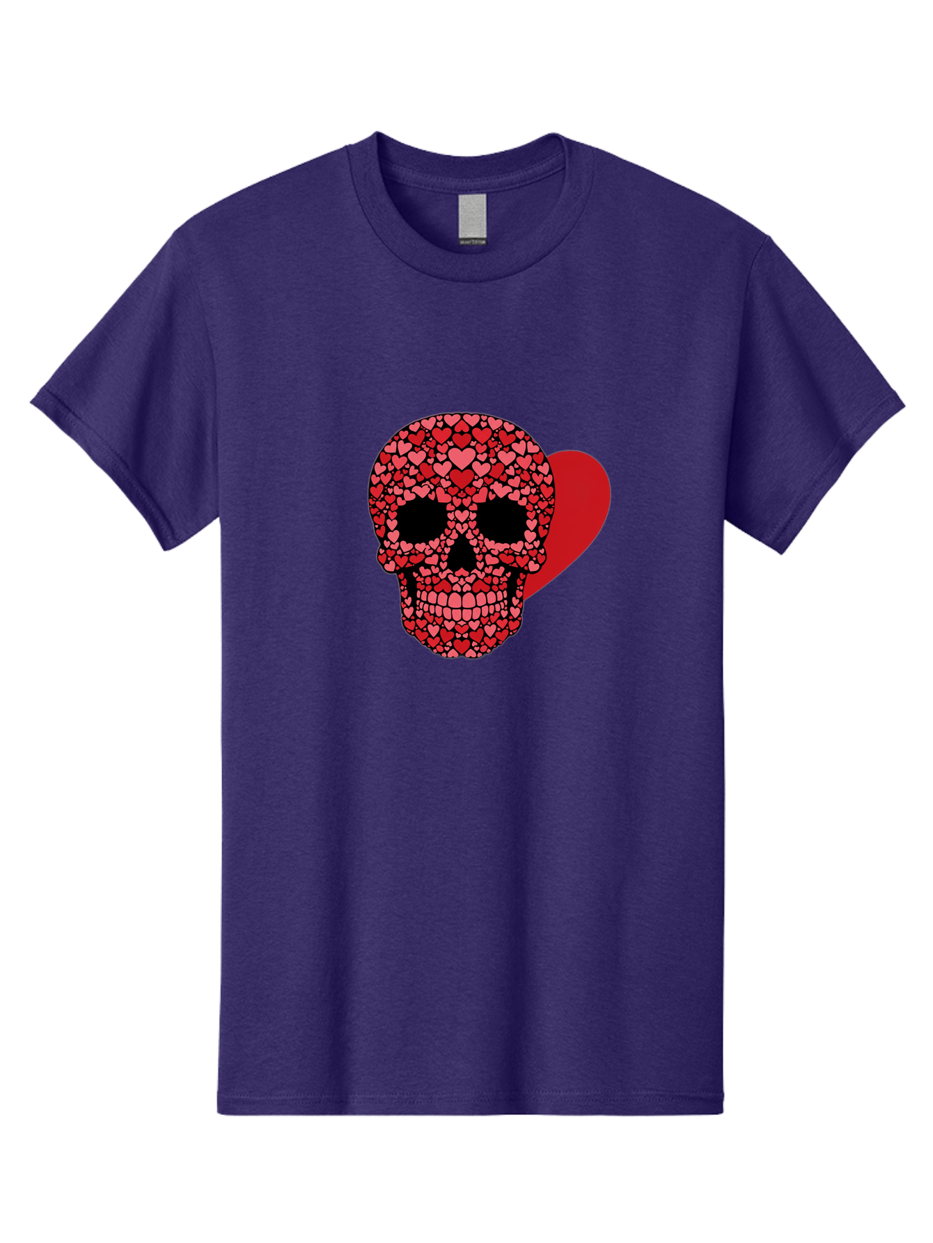 Skull-Of-Hearts Men'S Graphic Tee, 100% Cotton, Comfortable Casual Summer Wear, Machine Washable, Skull With Hearts, Heart-Shaped Skull Design, Sugar Skull Art, Red Hearts, Valentine'S Day Theme, Love Symbol, Heart Pattern, Skull Decoration, Bad603 14