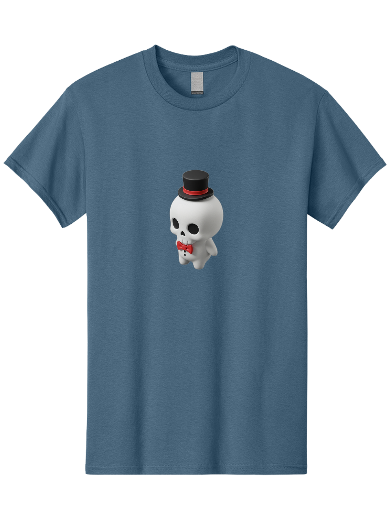 Skull-With-Top-Hat-1 Men'S Graphic Tee, 100% Cotton, Comfortable Casual Summer Wear, Machine Washable, Cartoon Skull, Top Hat, Red Bow Tie, Black Hatband, 3D Illustration, Gothic Style, Skull Character, Fashion Accessories, Stylish Skeleton Bad622 15