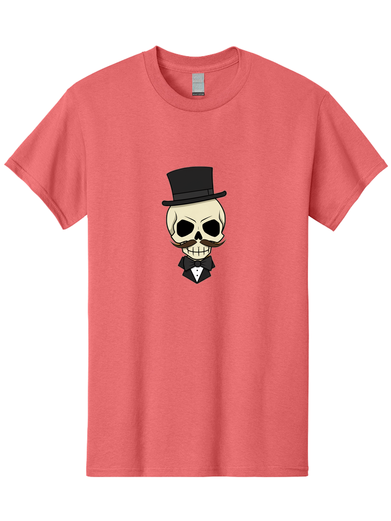 Skull-With-Top-Hat Men'S Graphic Tee, 100% Cotton, Comfortable Casual Summer Wear, Machine Washable, Human Skull With Hat And Mustache, Formal Attire, Bow Tie, Tuxedo, Gentlemanly Appearance, Refined Features, Elegant Design, Quirky Character Bad626 8