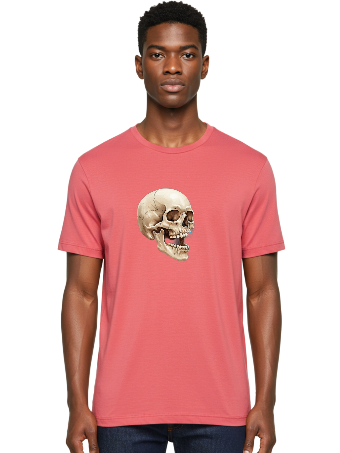 Skull Men'S Graphic Tee, 100% Cotton, Comfortable Casual Summer Wear, Machine Washable, Human Skull, Skeletal Head, Jawbone, Teeth, Anatomy, Bones, Forensic Science, Medical Illustration, Skull Structure Bad627 19