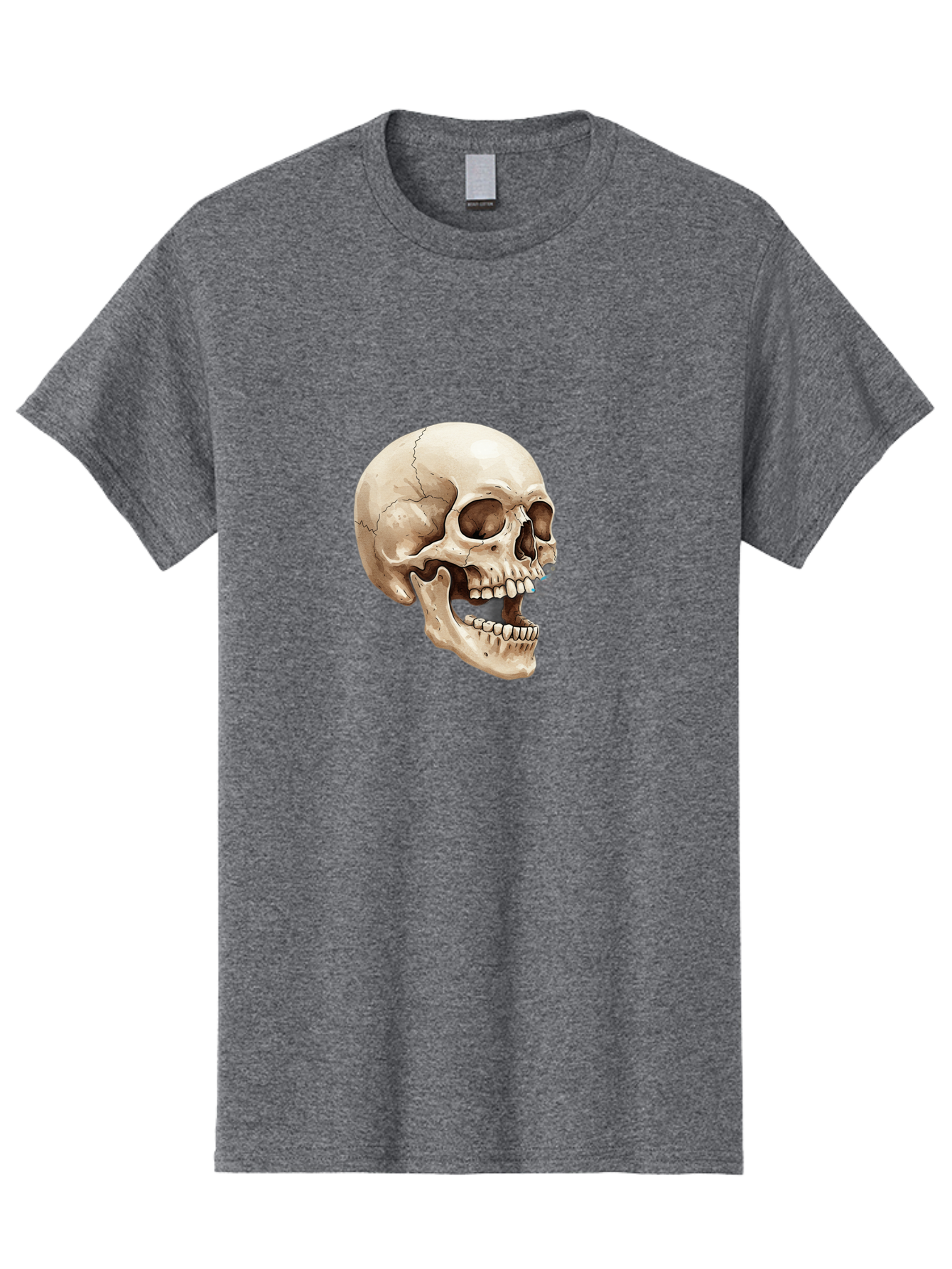 Skull Men'S Graphic Tee, 100% Cotton, Comfortable Casual Summer Wear, Machine Washable, Human Skull, Skeletal Head, Jawbone, Teeth, Anatomy, Bones, Forensic Science, Medical Illustration, Skull Structure Bad627 6