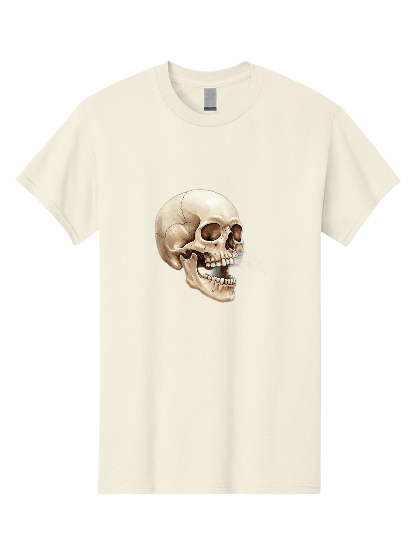 Skull Men'S Graphic Tee, 100% Cotton, Comfortable Casual Summer Wear, Machine Washable, Human Skull, Skeletal Head, Jawbone, Teeth, Anatomy, Bones, Forensic Science, Medical Illustration, Skull Structure Bad627 1