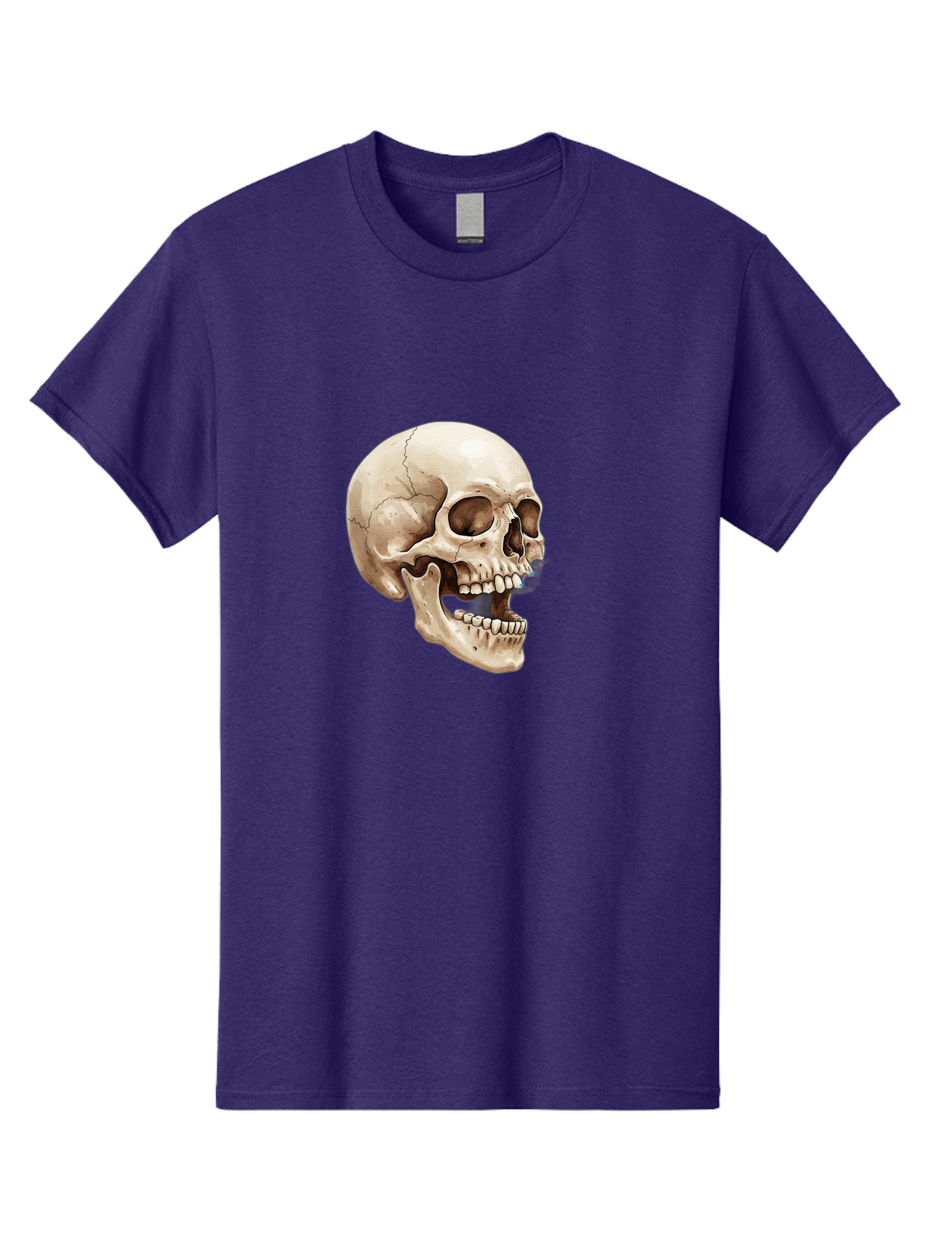 Skull Men'S Graphic Tee, 100% Cotton, Comfortable Casual Summer Wear, Machine Washable, Human Skull, Skeletal Head, Jawbone, Teeth, Anatomy, Bones, Forensic Science, Medical Illustration, Skull Structure Bad627 3