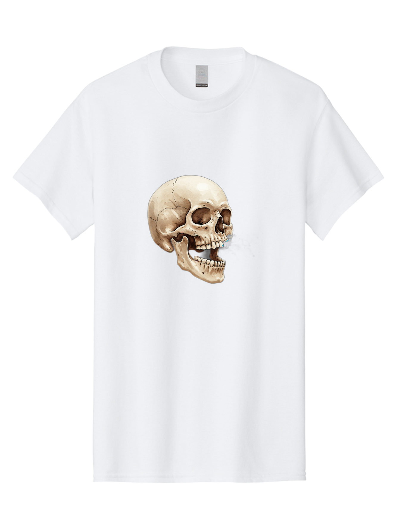 Skull Men'S Graphic Tee, 100% Cotton, Comfortable Casual Summer Wear, Machine Washable, Human Skull, Skeletal Head, Jawbone, Teeth, Anatomy, Bones, Forensic Science, Medical Illustration, Skull Structure Bad627 7