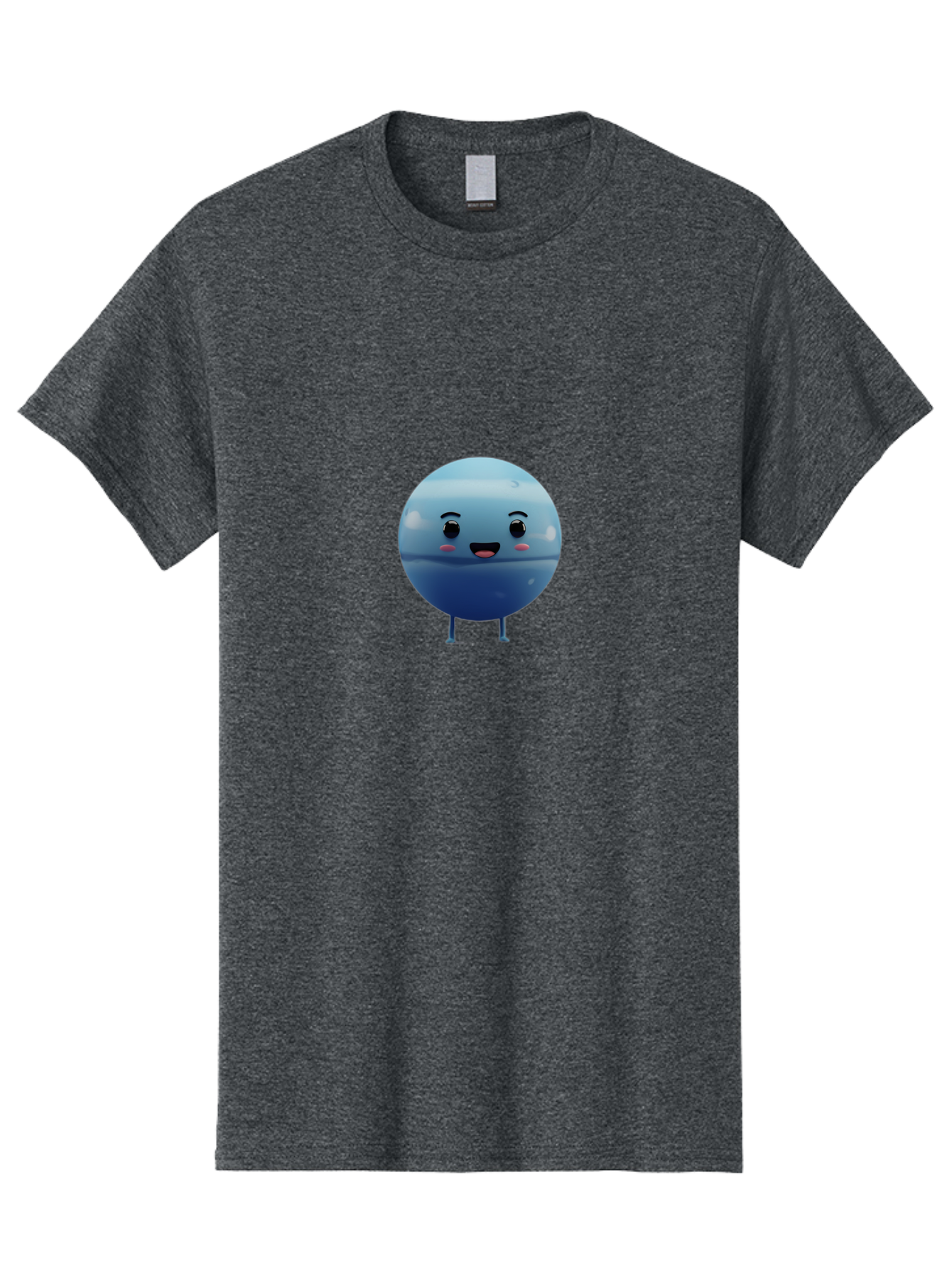 Smiling-Earth Men'S Graphic Tee, 100% Cotton, Comfortable Casual Summer Wear, Machine Washable, Water Droplet Character, Cute Cartoon Illustration, Blue Water Droplet, Happy Face, Rosy Cheeks, Funny Animation, Playful Vibe, Smiling Water Drop Bad637 12