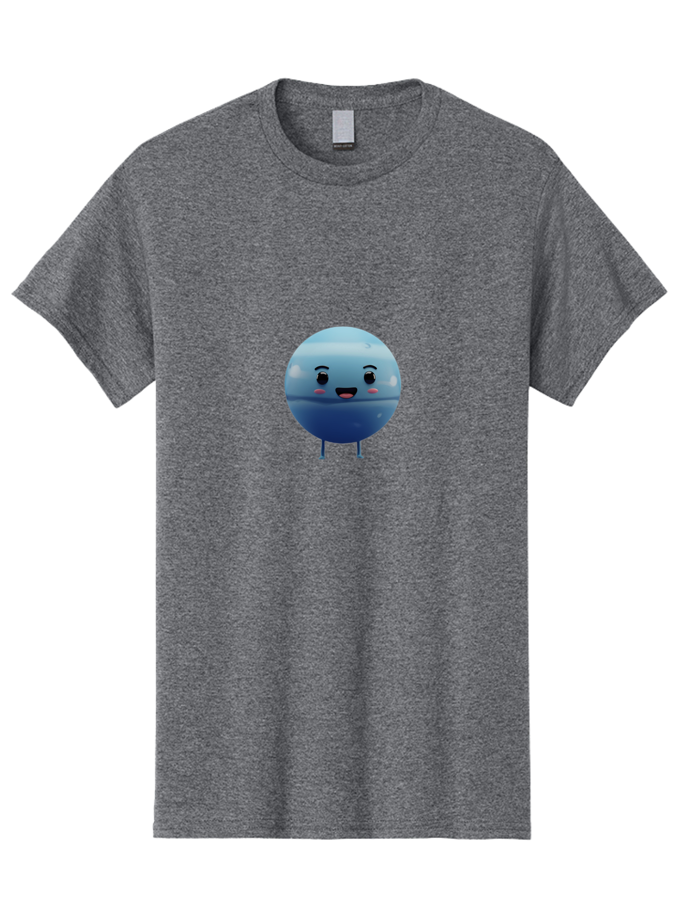 Smiling-Earth Men'S Graphic Tee, 100% Cotton, Comfortable Casual Summer Wear, Machine Washable, Water Droplet Character, Cute Cartoon Illustration, Blue Water Droplet, Happy Face, Rosy Cheeks, Funny Animation, Playful Vibe, Smiling Water Drop Bad637 8