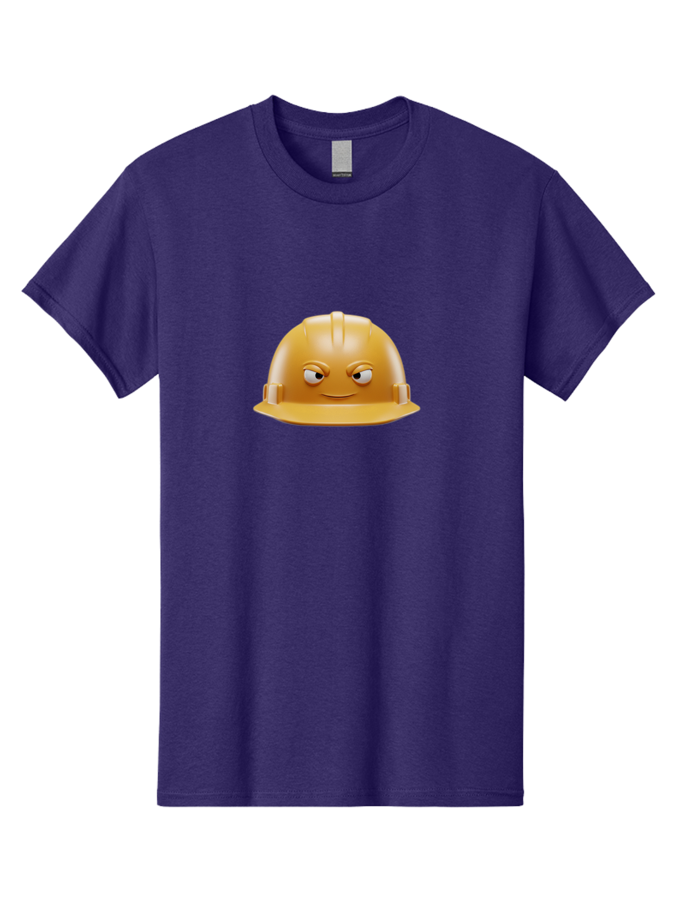 Smiling-Hard-Hat-1 Men'S Graphic Tee, 100% Cotton, Comfortable Casual Summer Wear, Machine Washable, Construction Hard Hat, Safety Helmet, Cartoon Character, Funny Face, Smiling Eyes, Building Industry, Workplace Safety, Security Gear, Bad643 13