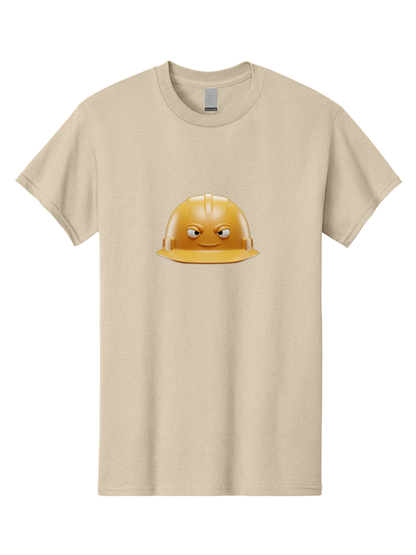 Smiling-Hard-Hat-1 Men'S Graphic Tee, 100% Cotton, Comfortable Casual Summer Wear, Machine Washable, Construction Hard Hat, Safety Helmet, Cartoon Character, Funny Face, Smiling Eyes, Building Industry, Workplace Safety, Security Gear, Bad643 8