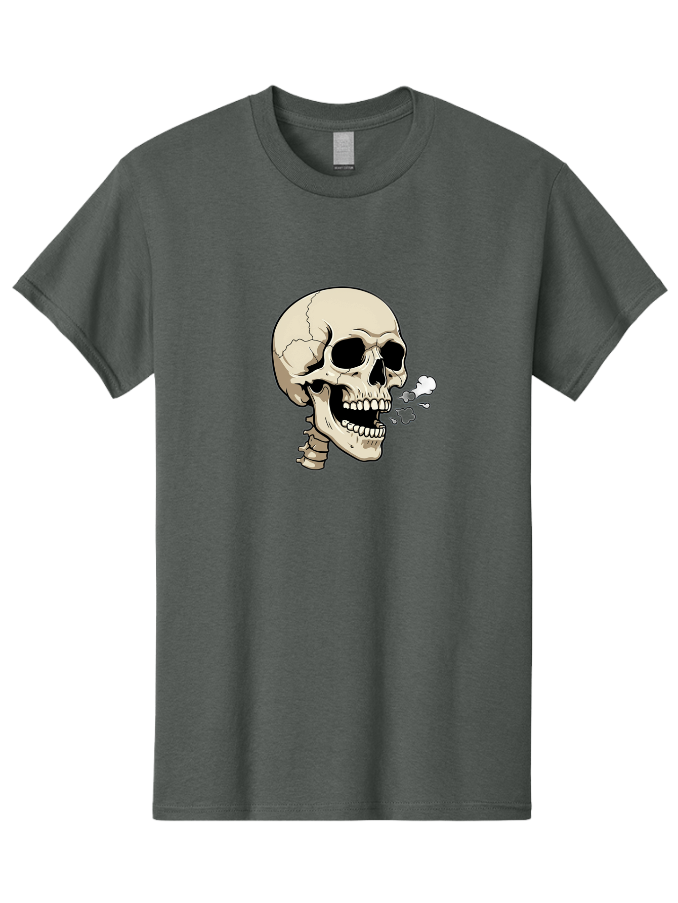 Smoking-Skull Men'S Graphic Tee, 100% Cotton, Comfortable Casual Summer Wear, Machine Washable, Skull Smoking Weed, Cannabis Culture, Humorous Illustration, Edgy Art, Smoking Skull, Weed Culture, Cartoon Skull Bad650 9