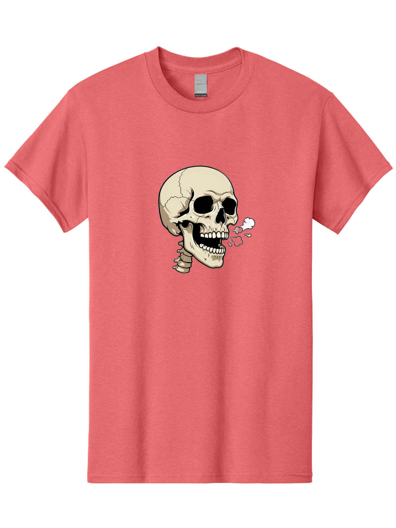 Smoking-Skull Men'S Graphic Tee, 100% Cotton, Comfortable Casual Summer Wear, Machine Washable, Skull Smoking Weed, Cannabis Culture, Humorous Illustration, Edgy Art, Smoking Skull, Weed Culture, Cartoon Skull Bad650 4