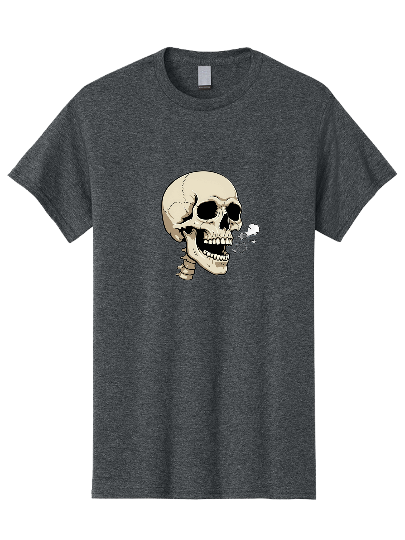 Smoking-Skull Men'S Graphic Tee, 100% Cotton, Comfortable Casual Summer Wear, Machine Washable, Skull Smoking Weed, Cannabis Culture, Humorous Illustration, Edgy Art, Smoking Skull, Weed Culture, Cartoon Skull Bad650 8