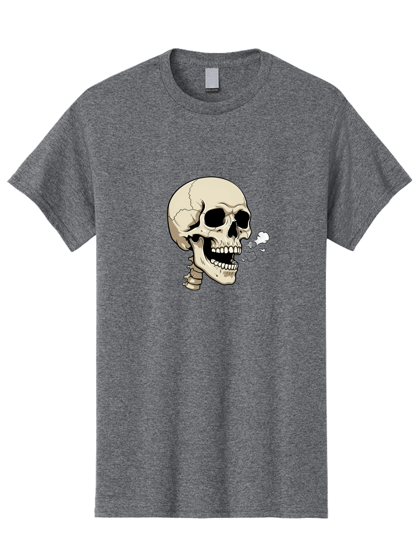 Smoking-Skull Men'S Graphic Tee, 100% Cotton, Comfortable Casual Summer Wear, Machine Washable, Skull Smoking Weed, Cannabis Culture, Humorous Illustration, Edgy Art, Smoking Skull, Weed Culture, Cartoon Skull Bad650 7