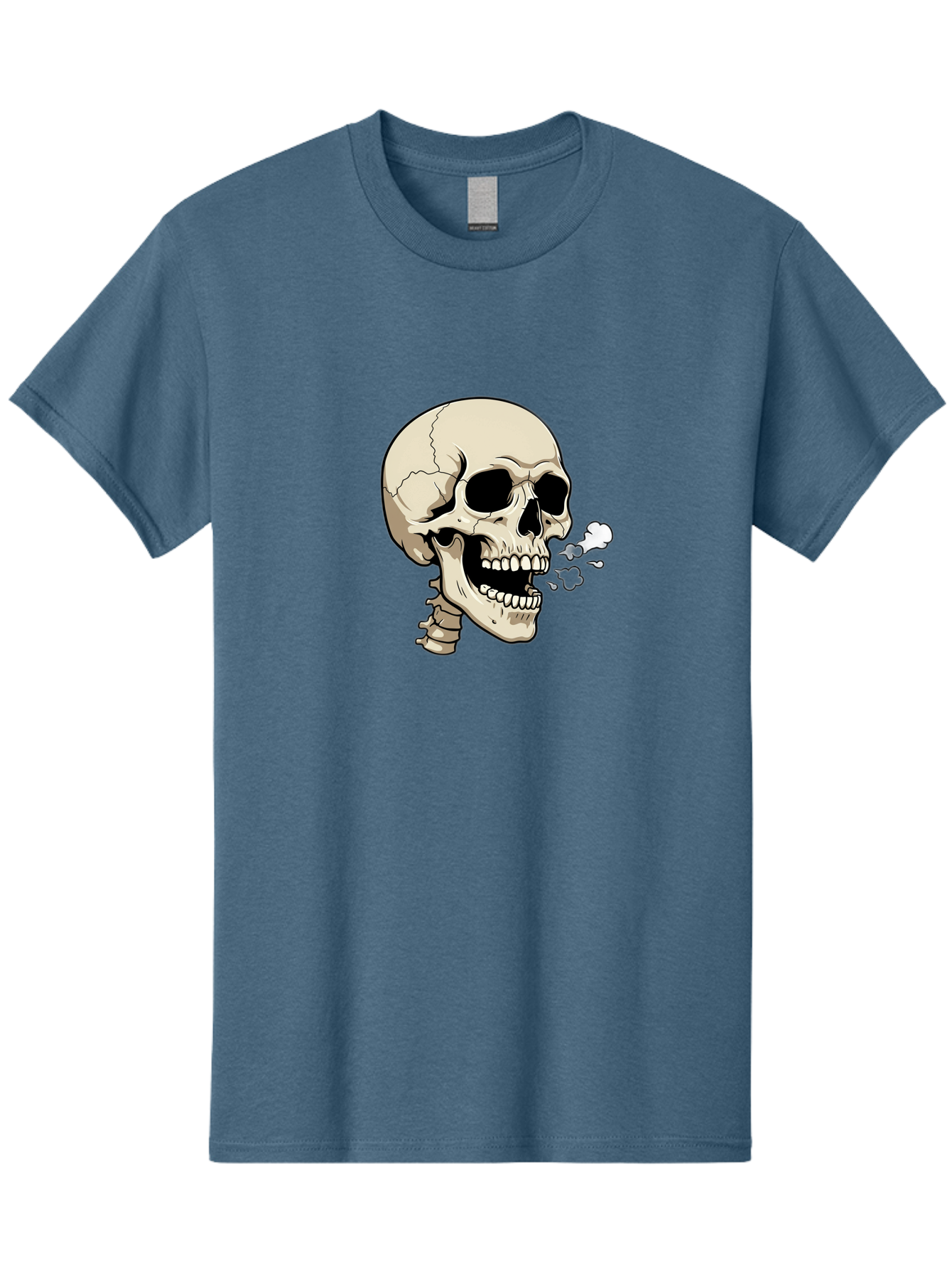 Smoking-Skull Men'S Graphic Tee, 100% Cotton, Comfortable Casual Summer Wear, Machine Washable, Skull Smoking Weed, Cannabis Culture, Humorous Illustration, Edgy Art, Smoking Skull, Weed Culture, Cartoon Skull Bad650 12