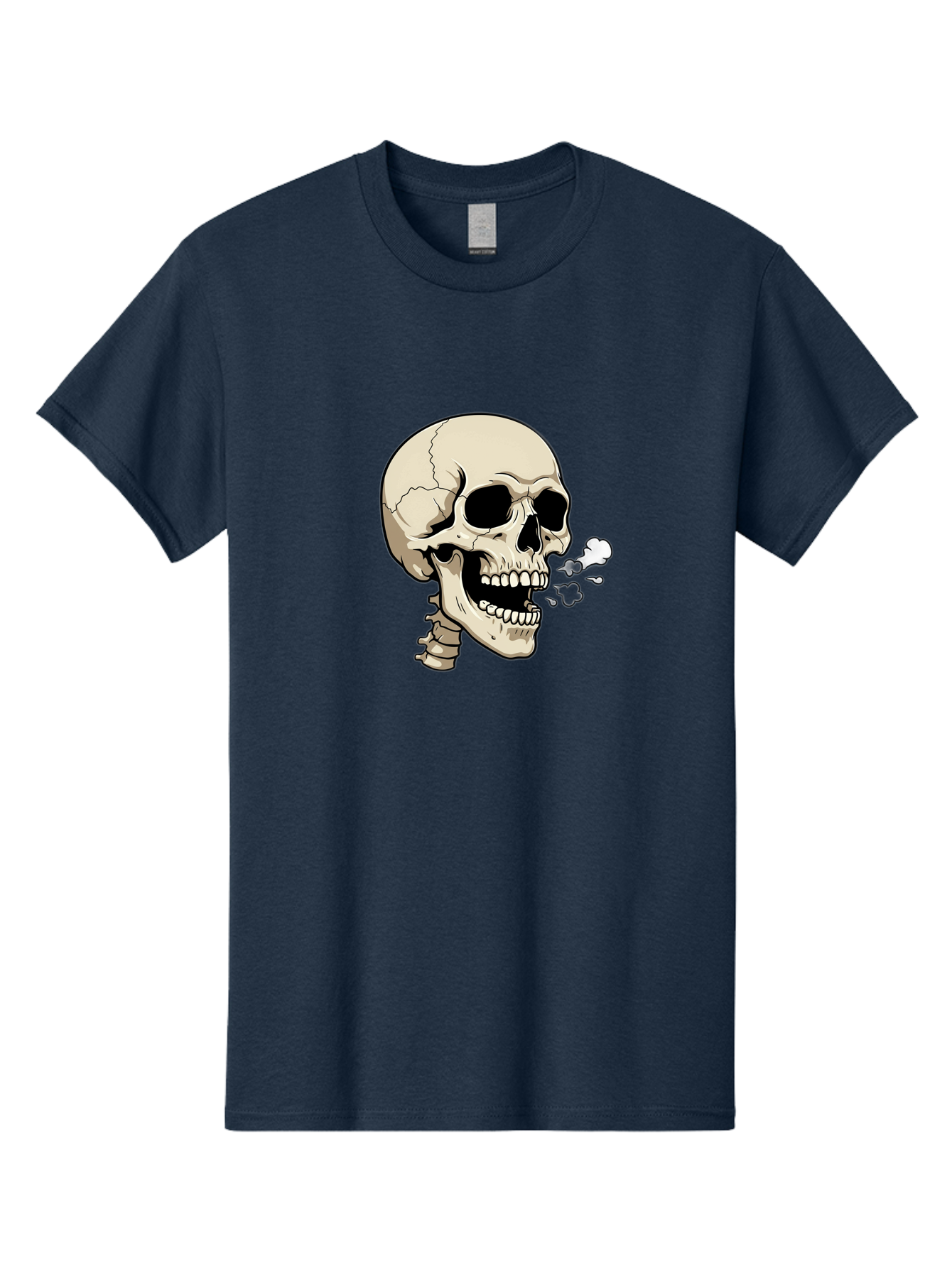 Smoking-Skull Men'S Graphic Tee, 100% Cotton, Comfortable Casual Summer Wear, Machine Washable, Skull Smoking Weed, Cannabis Culture, Humorous Illustration, Edgy Art, Smoking Skull, Weed Culture, Cartoon Skull Bad650 15