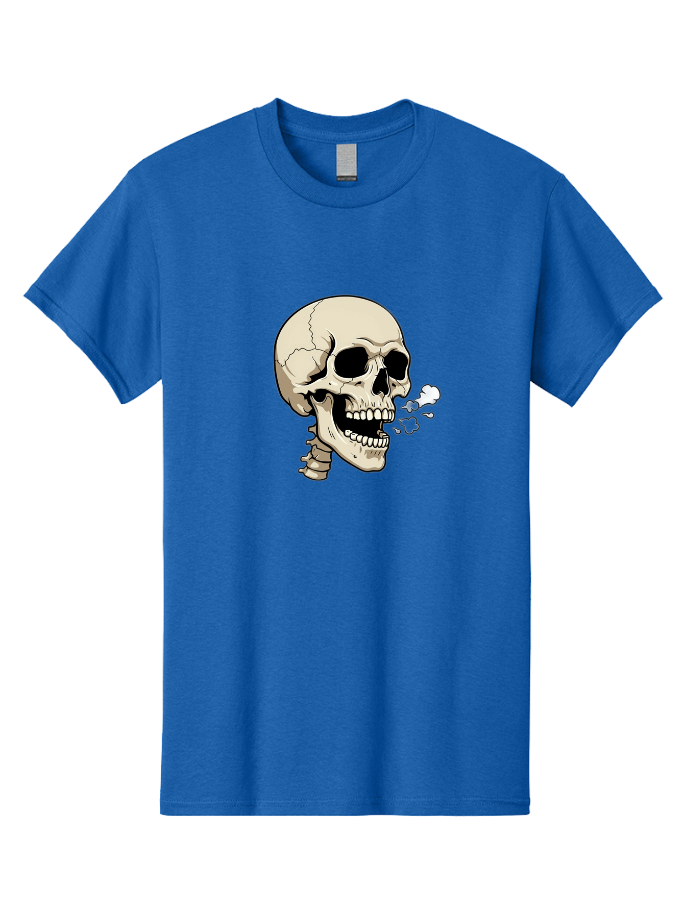 Smoking-Skull Men'S Graphic Tee, 100% Cotton, Comfortable Casual Summer Wear, Machine Washable, Skull Smoking Weed, Cannabis Culture, Humorous Illustration, Edgy Art, Smoking Skull, Weed Culture, Cartoon Skull Bad650 3