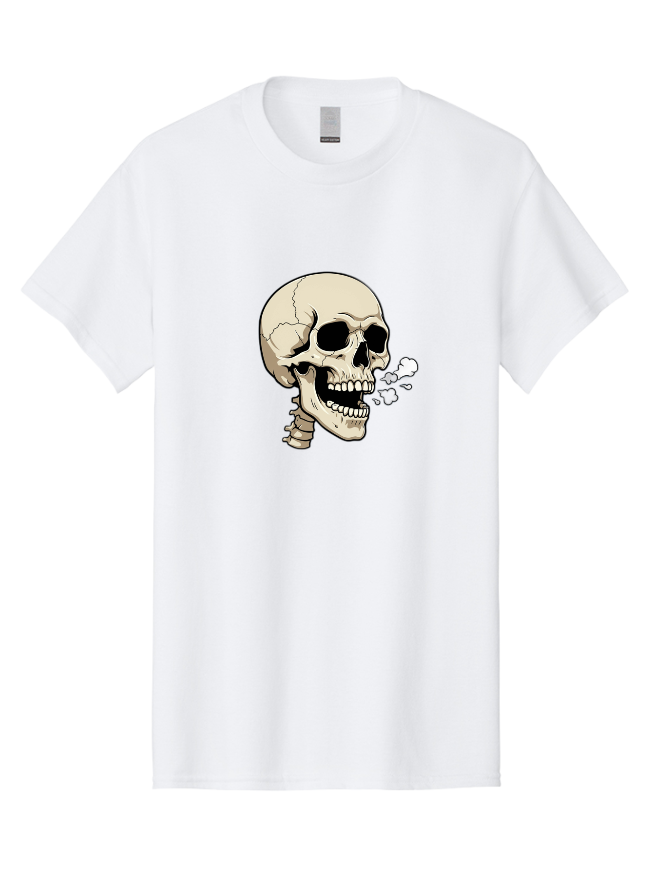 Smoking-Skull Men'S Graphic Tee, 100% Cotton, Comfortable Casual Summer Wear, Machine Washable, Skull Smoking Weed, Cannabis Culture, Humorous Illustration, Edgy Art, Smoking Skull, Weed Culture, Cartoon Skull Bad650 14