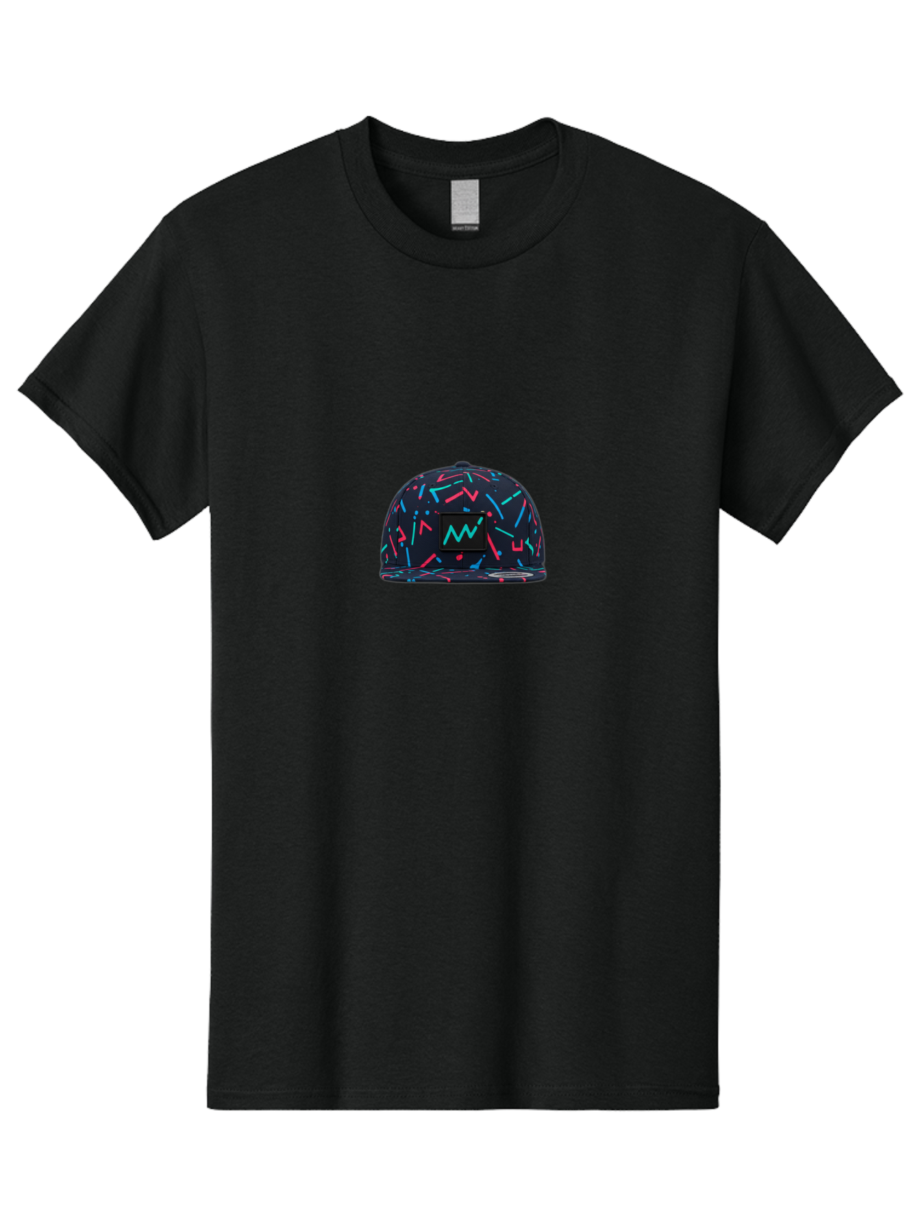Snapback-Hat Men'S Graphic Tee, 100% Cotton, Comfortable Casual Summer Wear, Machine Washable, Nike Baseball Cap, Neon Lights Pattern, Pink And Blue Accents, Modern Fashion, Streetwear Style, Trendy Accessories, Sporty Chic, Vibrant Colors, Bad653 5