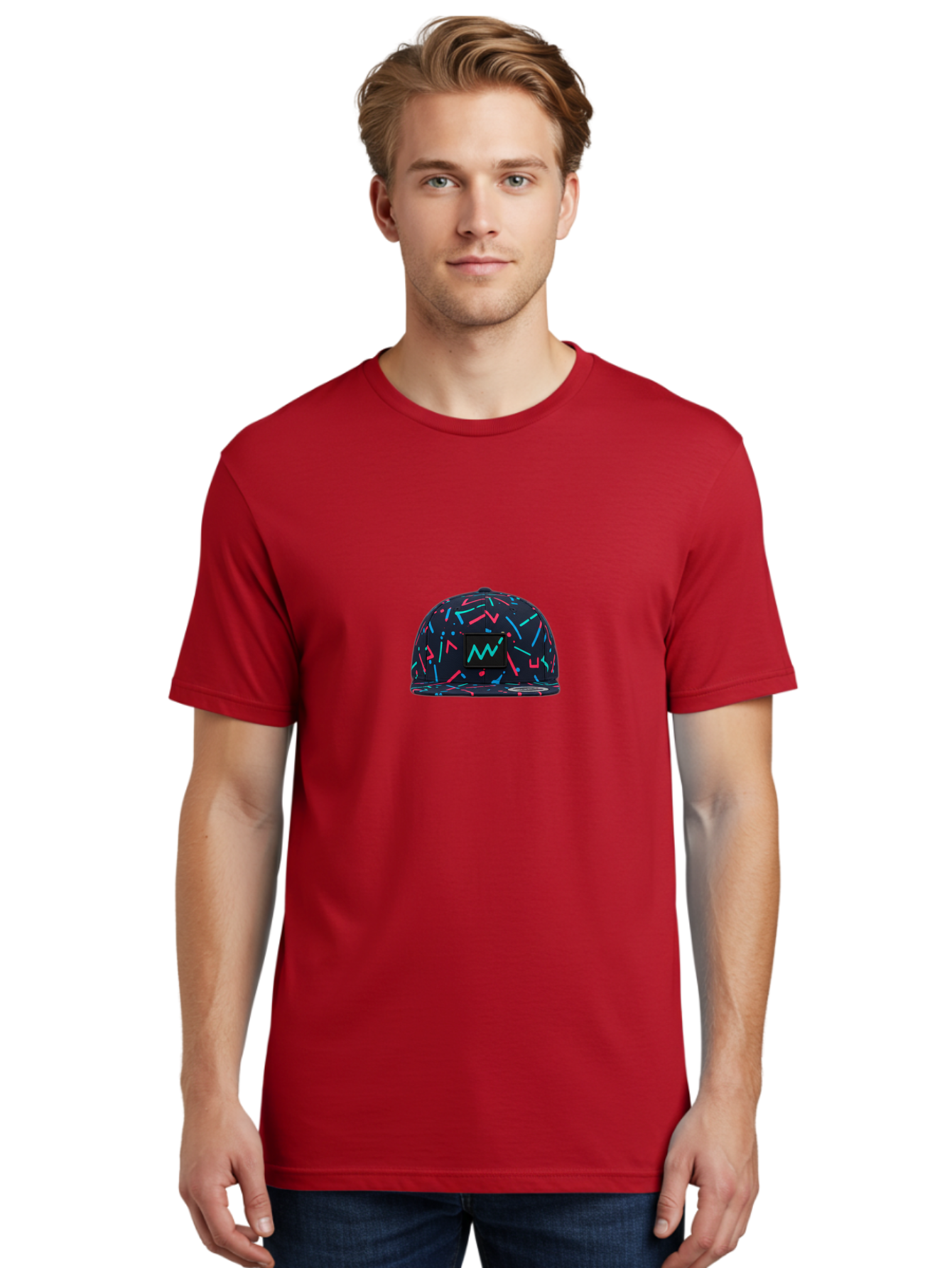 Snapback-Hat Men'S Graphic Tee, 100% Cotton, Comfortable Casual Summer Wear, Machine Washable, Nike Baseball Cap, Neon Lights Pattern, Pink And Blue Accents, Modern Fashion, Streetwear Style, Trendy Accessories, Sporty Chic, Vibrant Colors, Bad653 30