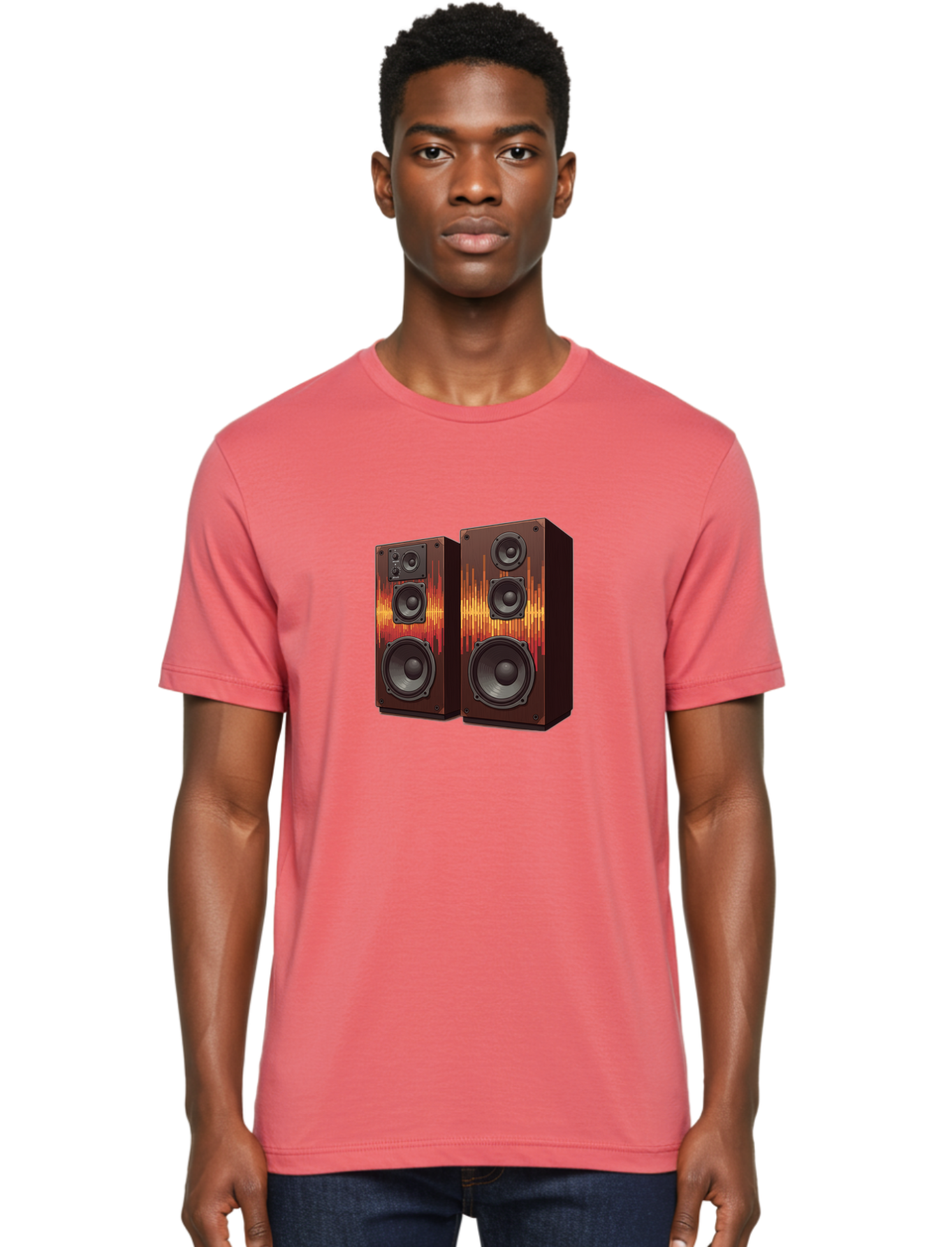 Sound-Wave-Speakers Men'S Graphic Tee, 100% Cotton, Comfortable Casual Summer Wear, Machine Washable, High-Quality Speakers, Home Audio System, Sound Wave Design, Speaker Cabinets, Audio Equipment, Music Lovers, Sound Technology, Bad656 28