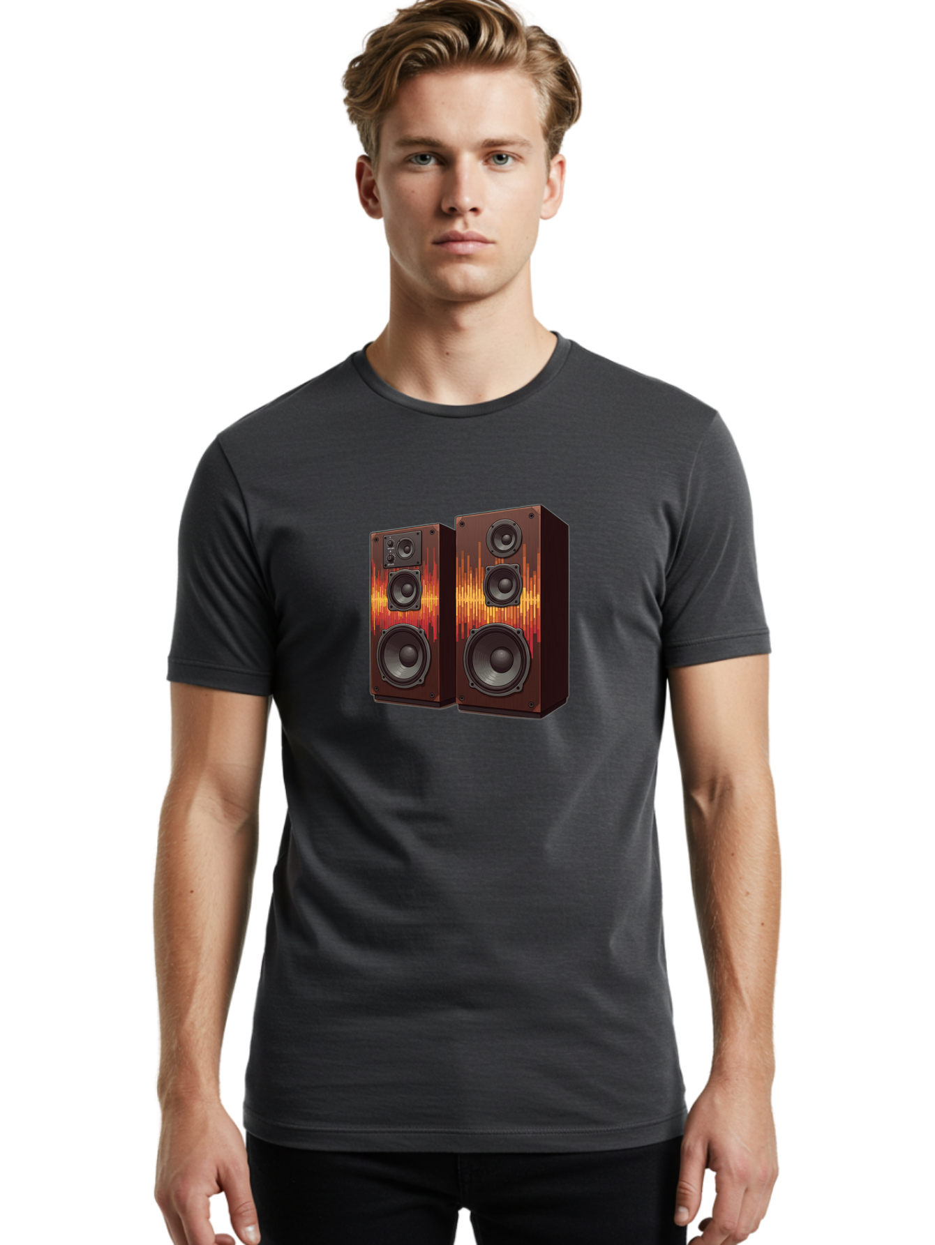 Sound-Wave-Speakers Men'S Graphic Tee, 100% Cotton, Comfortable Casual Summer Wear, Machine Washable, High-Quality Speakers, Home Audio System, Sound Wave Design, Speaker Cabinets, Audio Equipment, Music Lovers, Sound Technology, Bad656 18