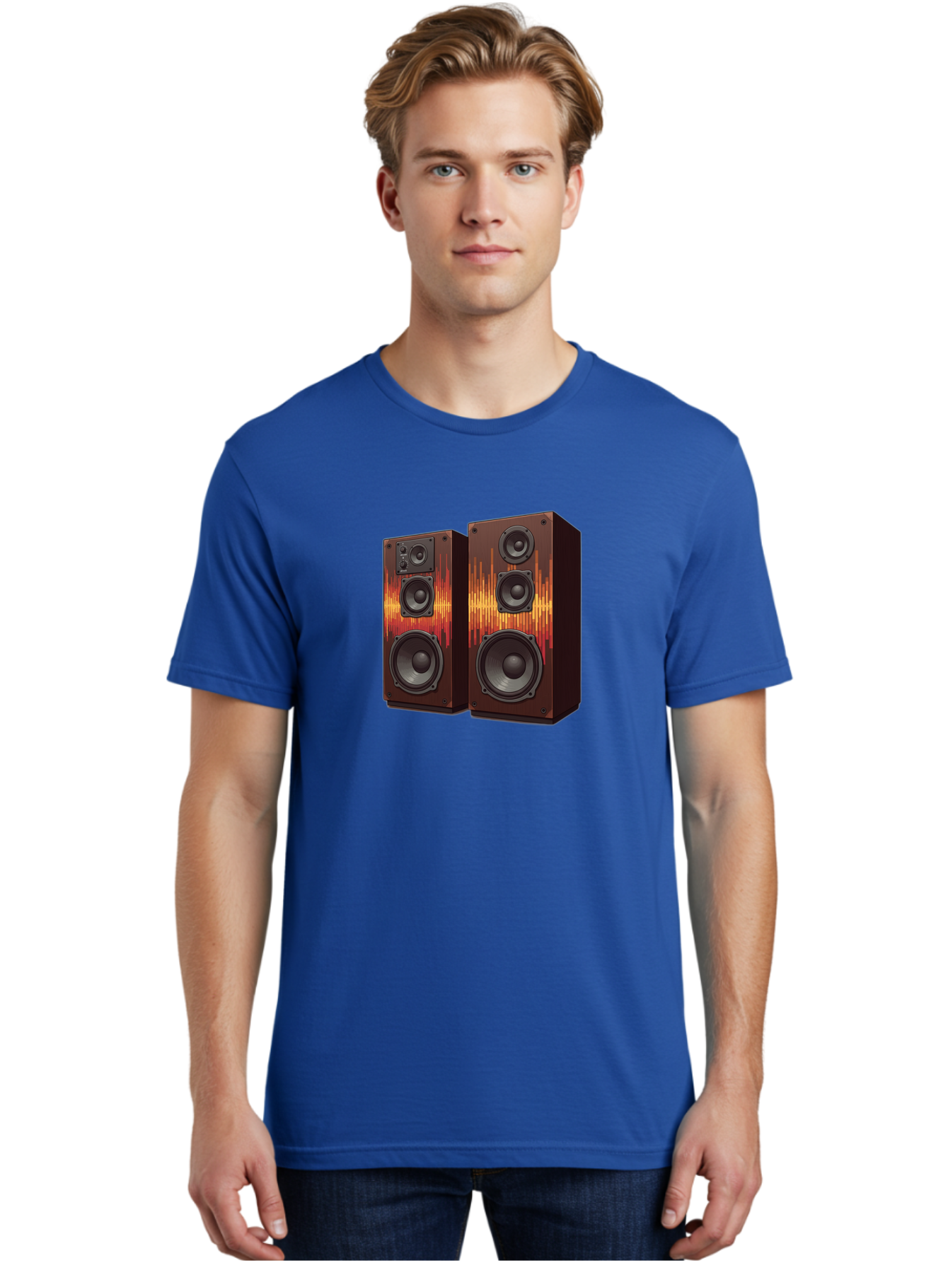Sound-Wave-Speakers Men'S Graphic Tee, 100% Cotton, Comfortable Casual Summer Wear, Machine Washable, High-Quality Speakers, Home Audio System, Sound Wave Design, Speaker Cabinets, Audio Equipment, Music Lovers, Sound Technology, Bad656 22