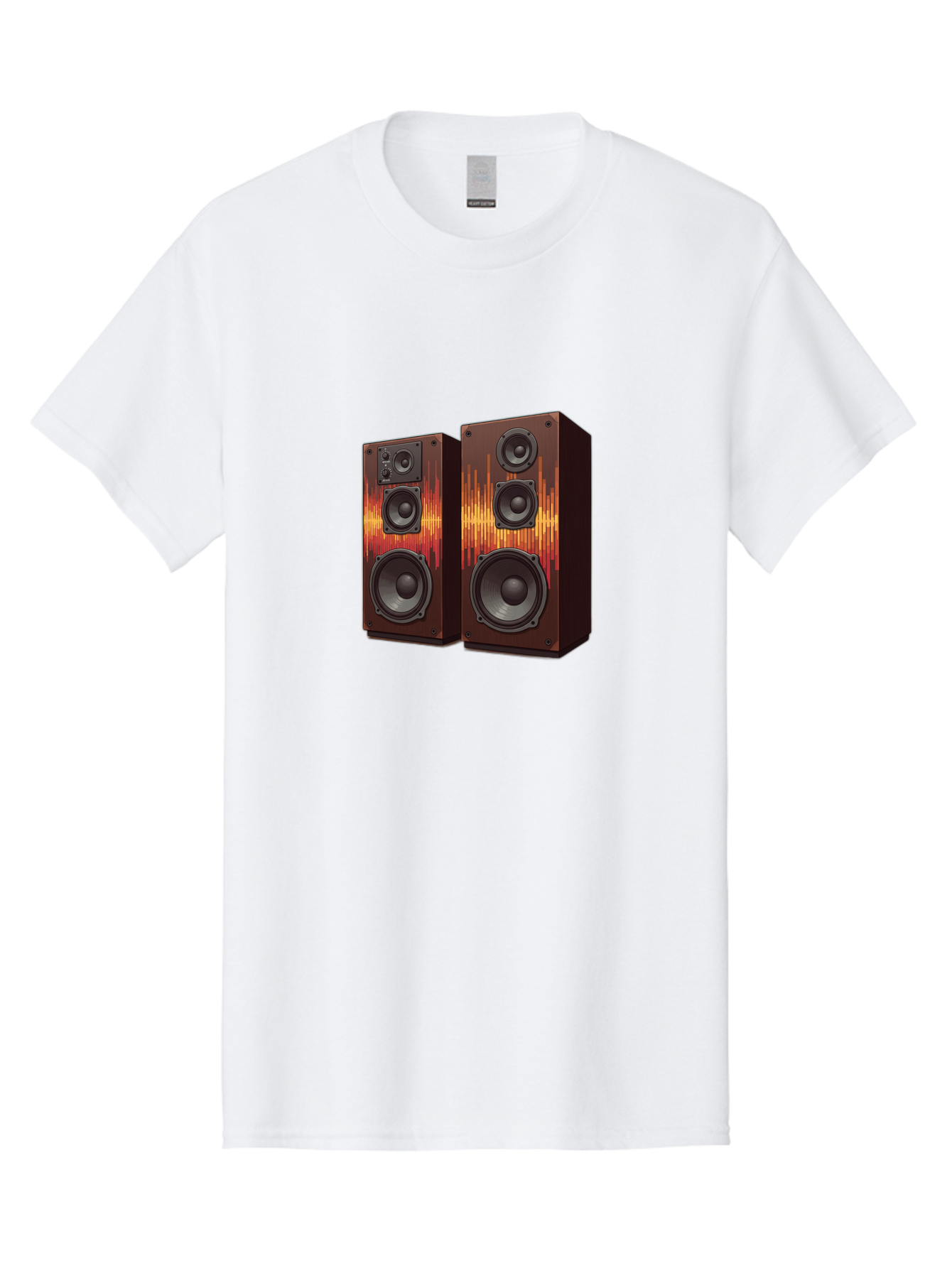 Sound-Wave-Speakers Men'S Graphic Tee, 100% Cotton, Comfortable Casual Summer Wear, Machine Washable, High-Quality Speakers, Home Audio System, Sound Wave Design, Speaker Cabinets, Audio Equipment, Music Lovers, Sound Technology, Bad656 4