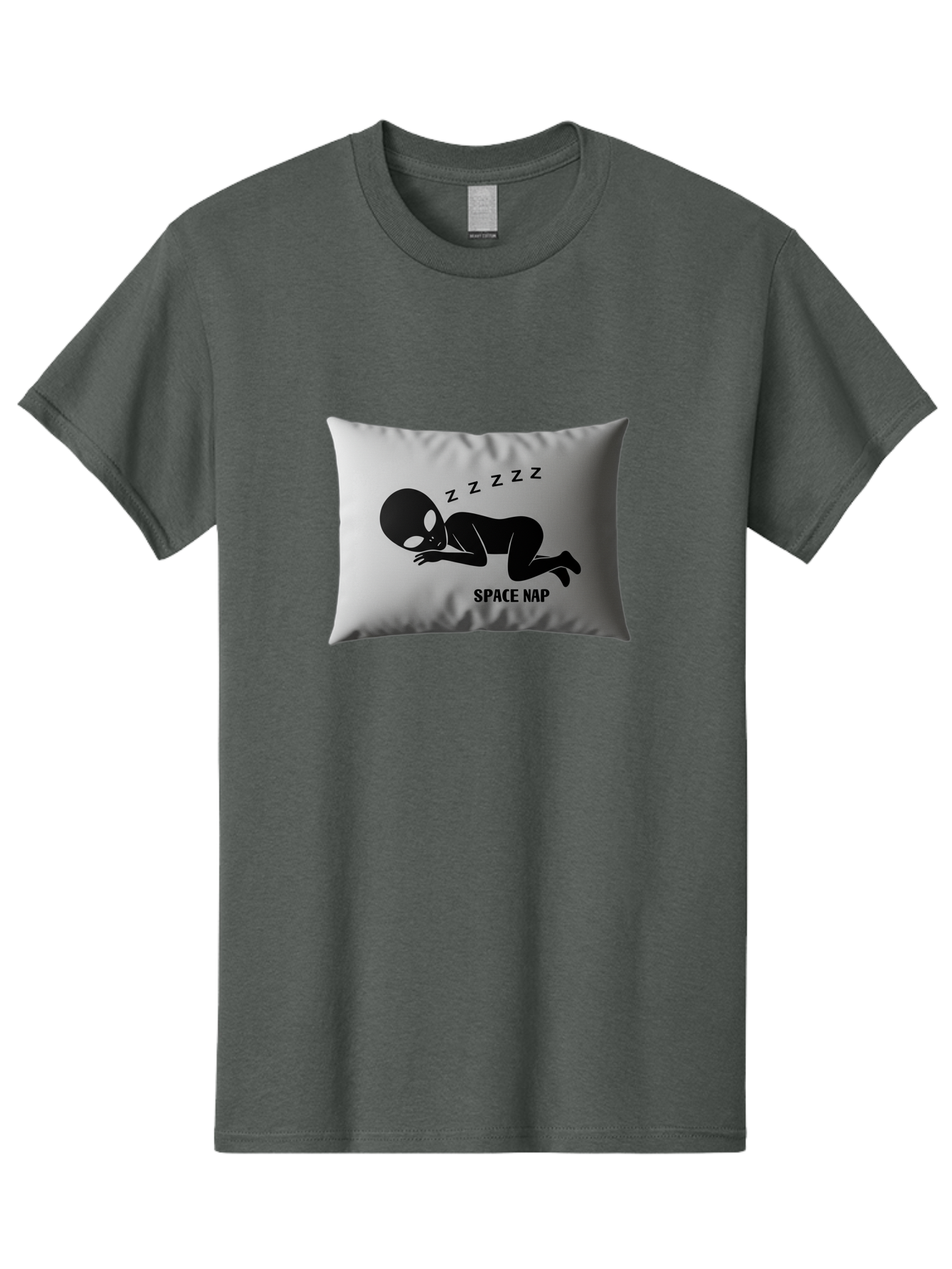 Space-Nap-3 Men'S Graphic Tee, 100% Cotton, Comfortable Casual Summer Wear, Machine Washable, Sleeping Alien, Pillow Design, Funny Gift, Alien Graphic, Space Humor, Zzz Symbol, Funny Pillow, Extraterrestrial Bad668 9