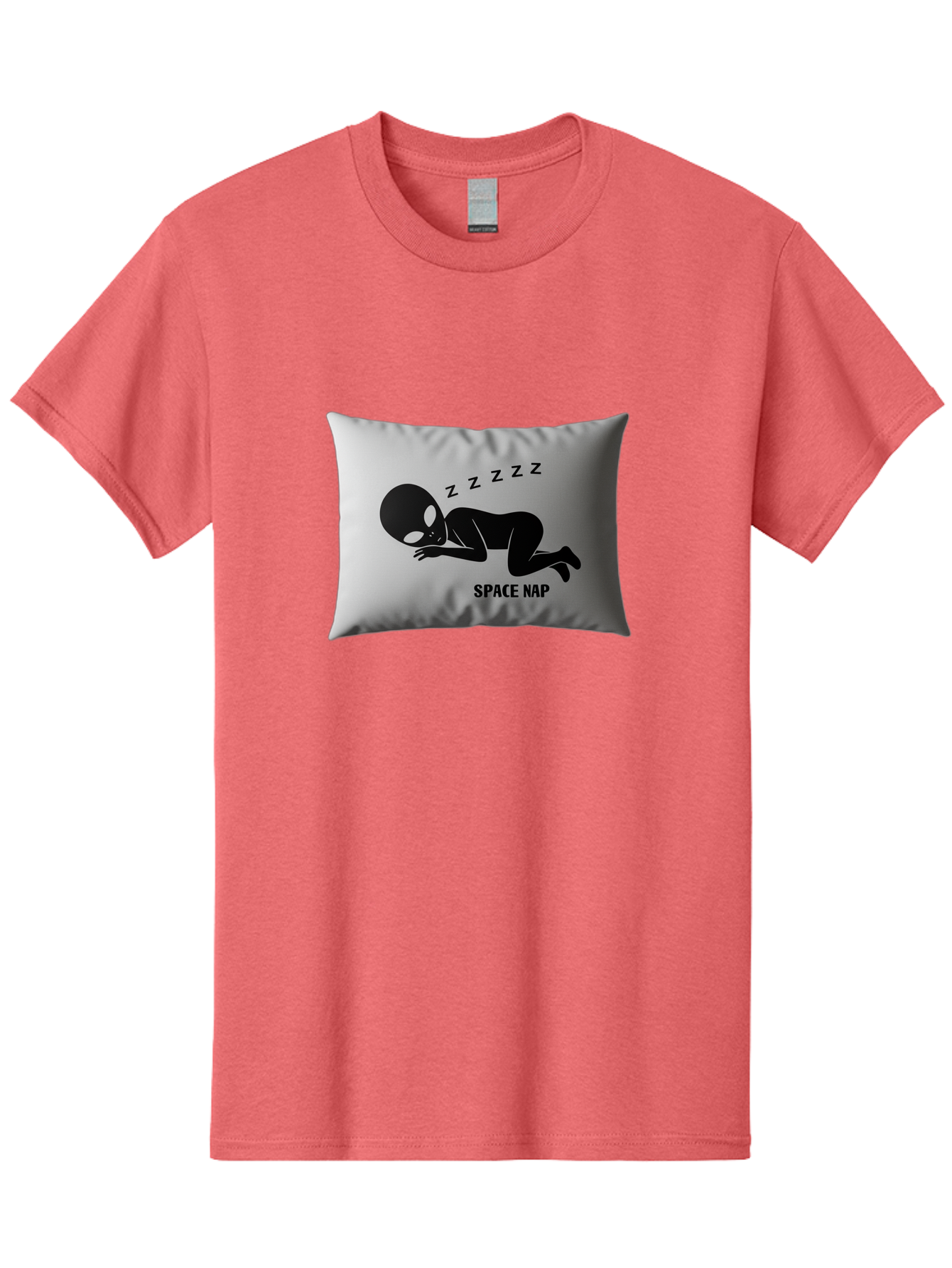 Space-Nap-3 Men'S Graphic Tee, 100% Cotton, Comfortable Casual Summer Wear, Machine Washable, Sleeping Alien, Pillow Design, Funny Gift, Alien Graphic, Space Humor, Zzz Symbol, Funny Pillow, Extraterrestrial Bad668 10