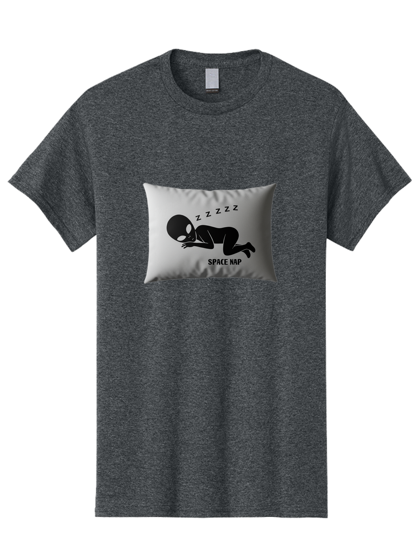 Space-Nap-3 Men'S Graphic Tee, 100% Cotton, Comfortable Casual Summer Wear, Machine Washable, Sleeping Alien, Pillow Design, Funny Gift, Alien Graphic, Space Humor, Zzz Symbol, Funny Pillow, Extraterrestrial Bad668 15