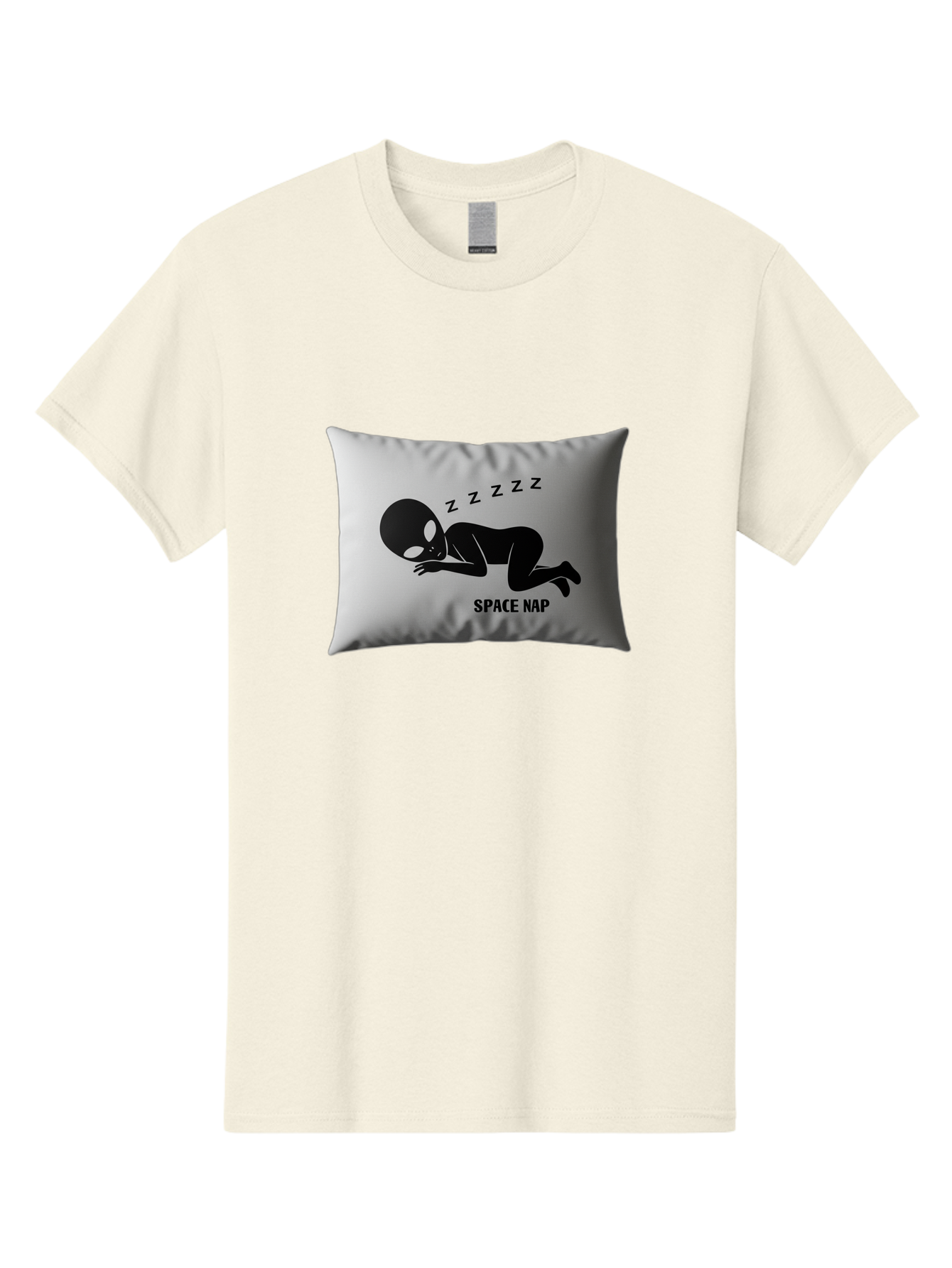 Space-Nap-3 Men'S Graphic Tee, 100% Cotton, Comfortable Casual Summer Wear, Machine Washable, Sleeping Alien, Pillow Design, Funny Gift, Alien Graphic, Space Humor, Zzz Symbol, Funny Pillow, Extraterrestrial Bad668 12