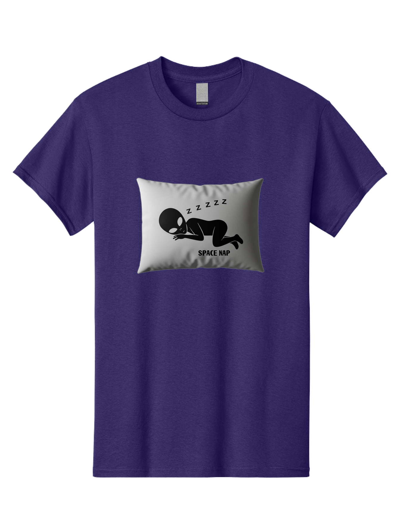 Space-Nap-3 Men'S Graphic Tee, 100% Cotton, Comfortable Casual Summer Wear, Machine Washable, Sleeping Alien, Pillow Design, Funny Gift, Alien Graphic, Space Humor, Zzz Symbol, Funny Pillow, Extraterrestrial Bad668 5