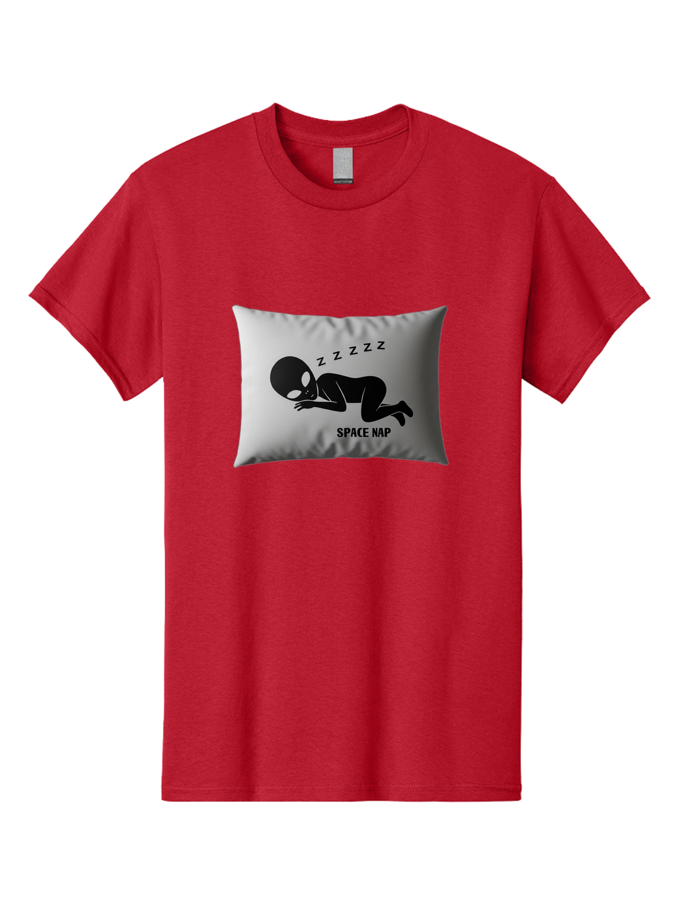 Space-Nap-3 Men'S Graphic Tee, 100% Cotton, Comfortable Casual Summer Wear, Machine Washable, Sleeping Alien, Pillow Design, Funny Gift, Alien Graphic, Space Humor, Zzz Symbol, Funny Pillow, Extraterrestrial Bad668 11